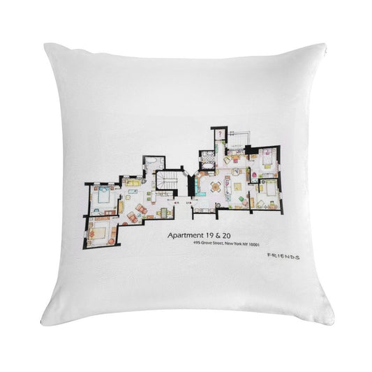 495 Grove Street, New York NY 10001 Soft Multiple Sizes Throw Pillow