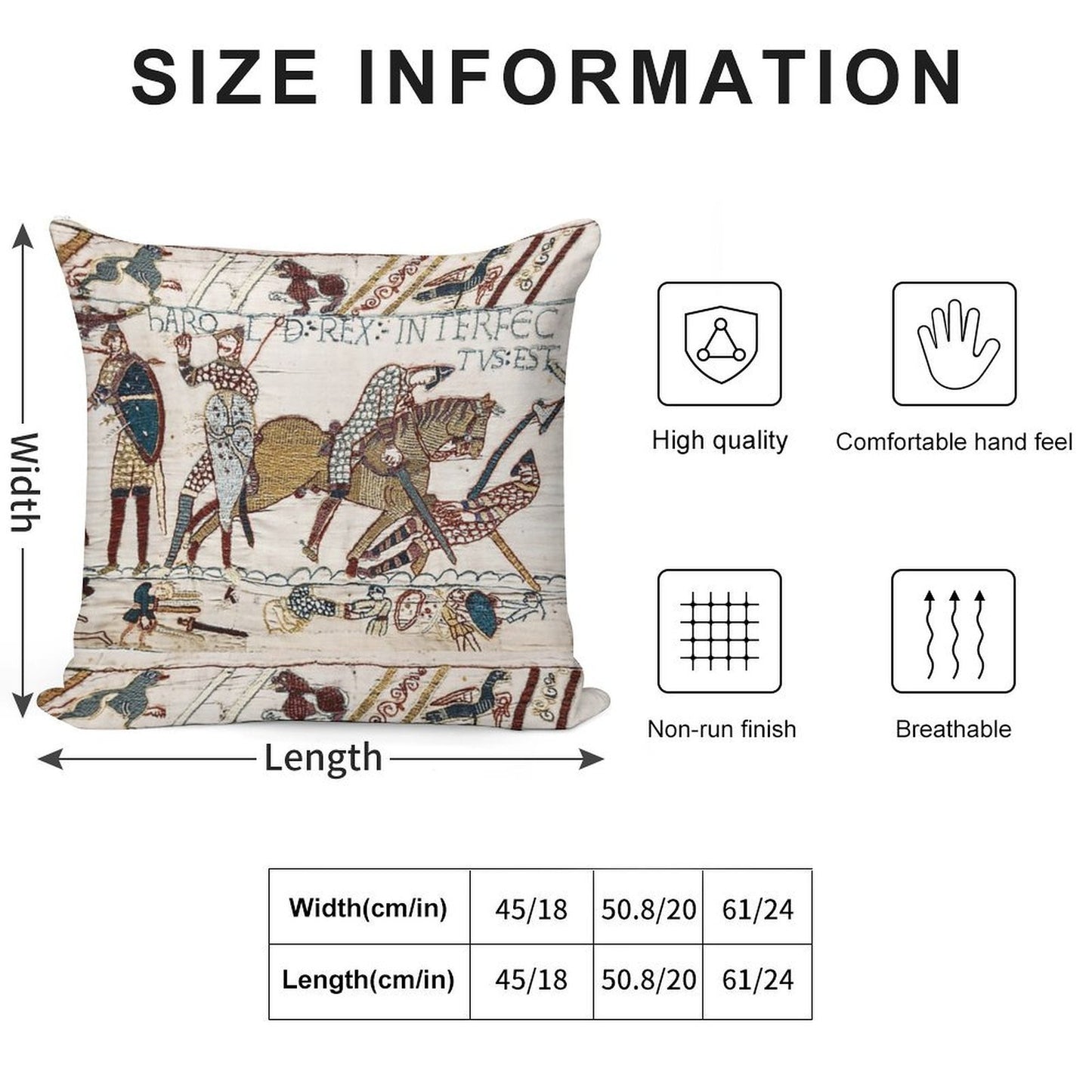 THE BAYEUX TAPESTRY ,The Death of King Harold at Battle of Hastings. Soft Ultra-Soft Texture Throw Pillow