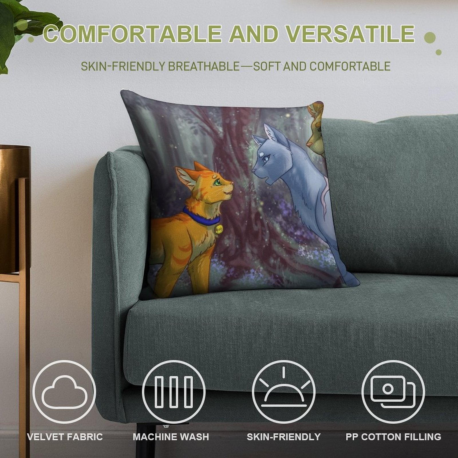 Warriors - Rusty Meets Bluestar Soft Washable Throw Pillow