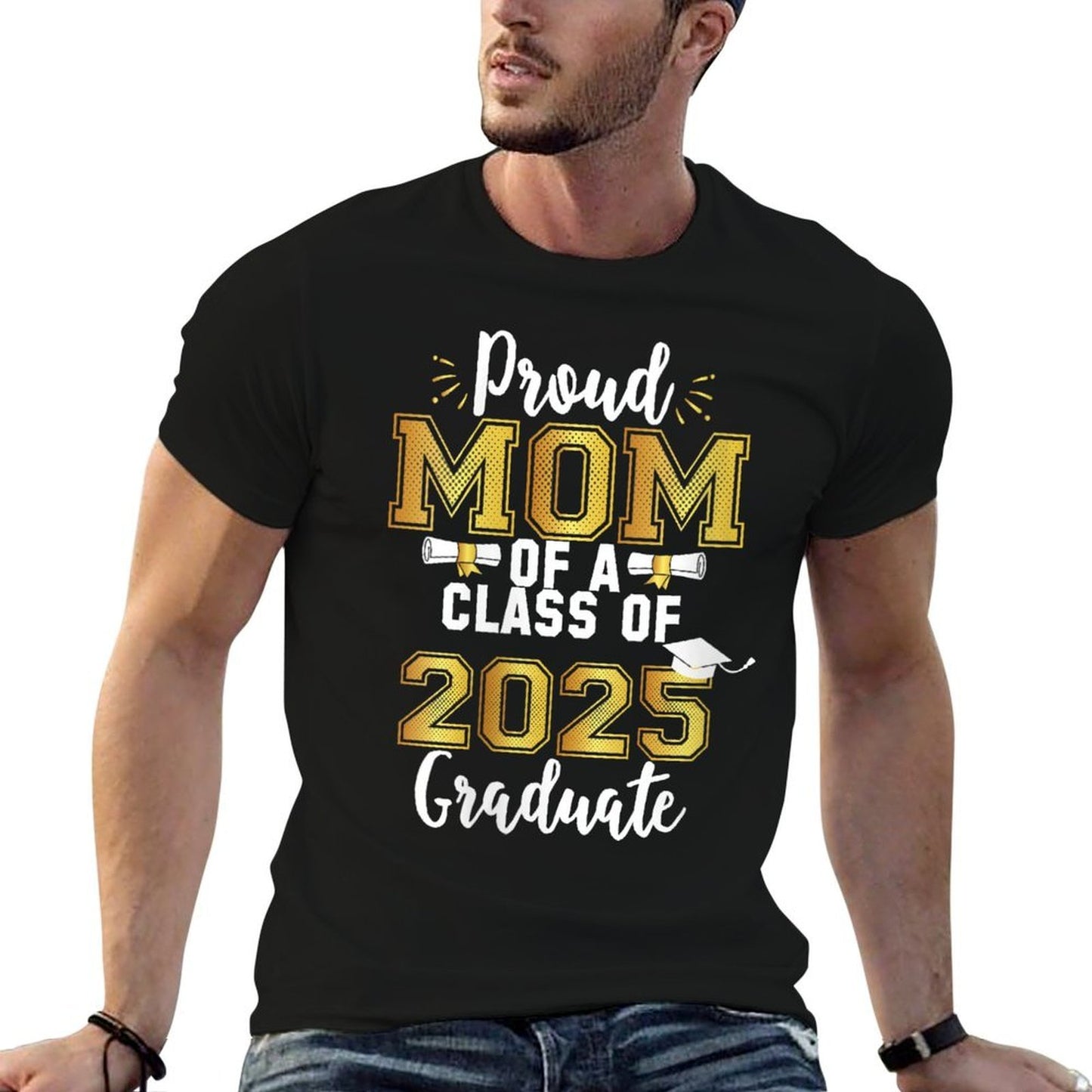 Womens Mom Senior 2025 Proud Mom Of A Class Of 2025 Graduate Mother Eco-friendly Material T-Shirt