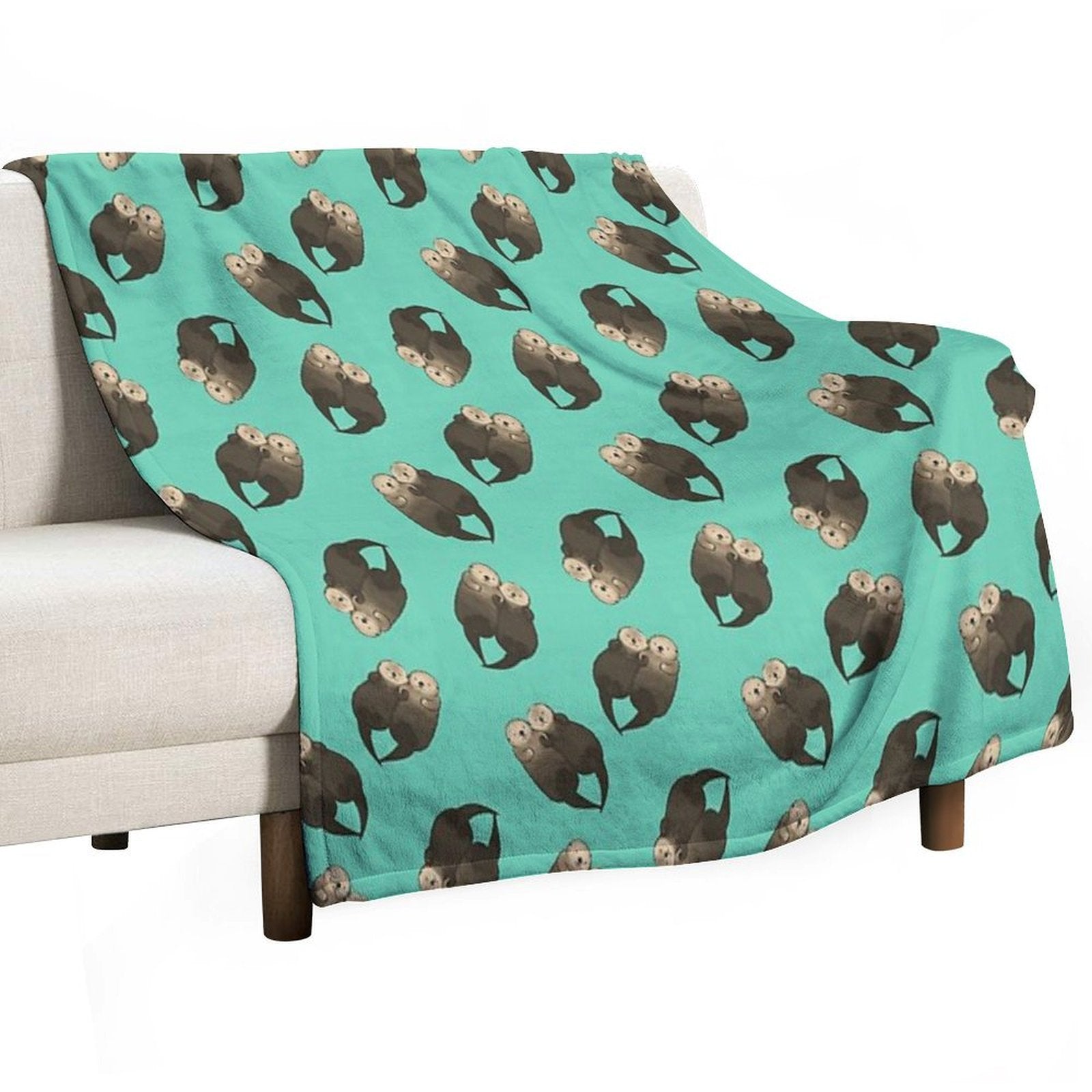 Significant Otters - Otters Holding Hands Anti-pilling Throw Blanket