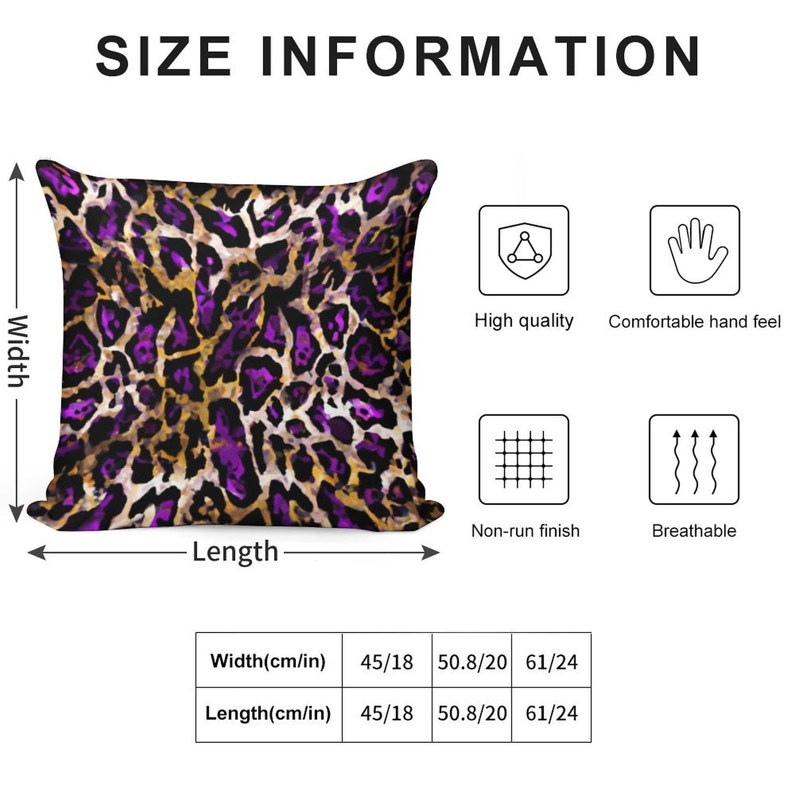 Abstract Purple And Gold Leopard Print Soft Washable Throw Pillow