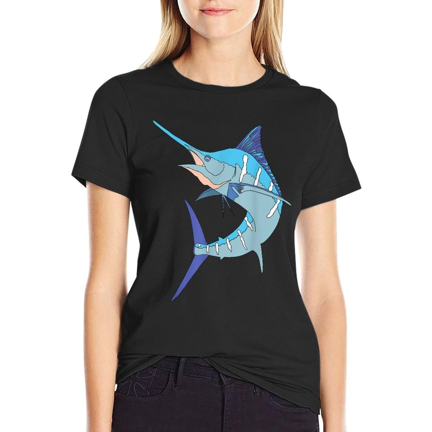 Swordfish Sport Fishing Marlin Sailfish Billfish Hobby Cotton T-Shirt