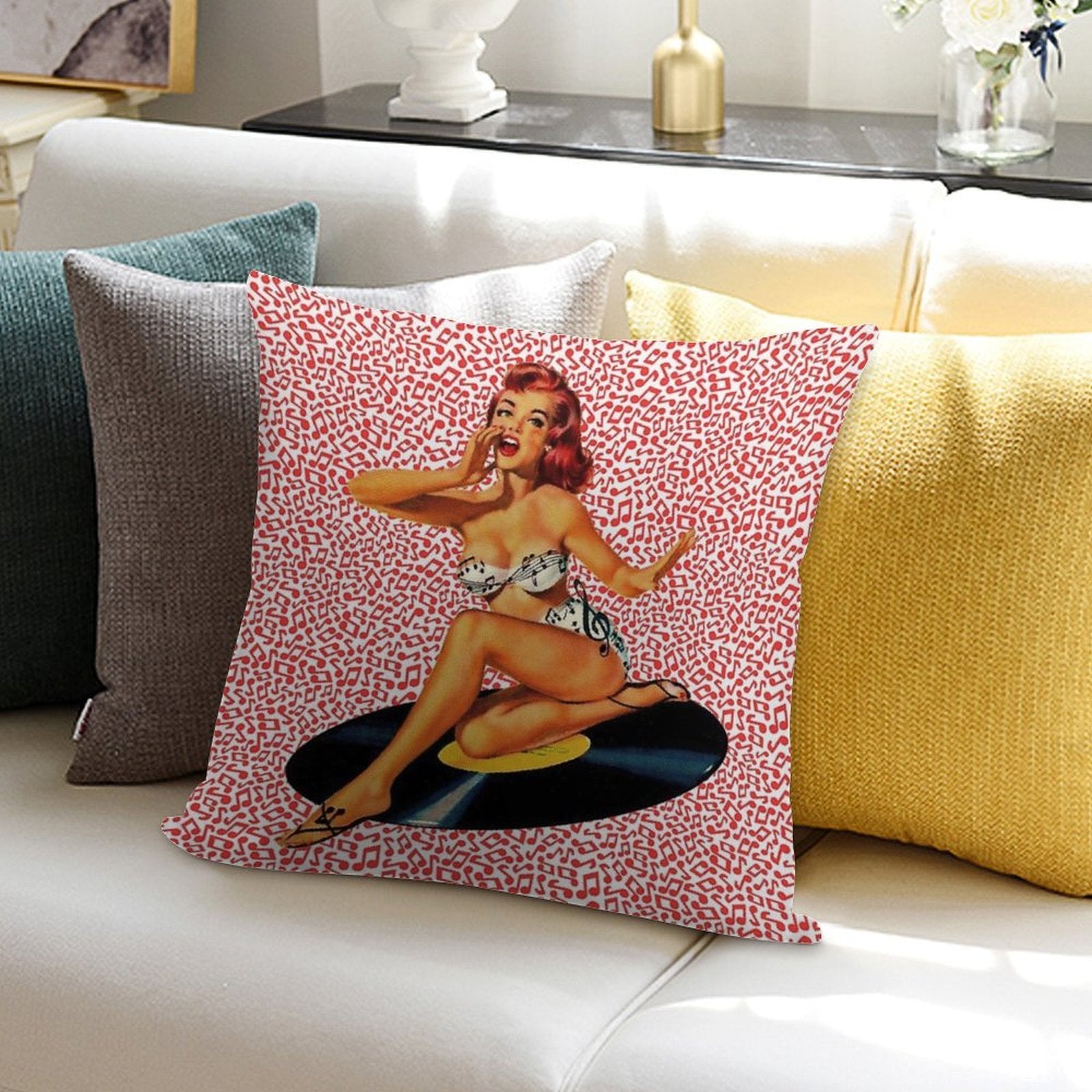 Rockabilly Goddess Soft Warmth Comfort Throw Pillow