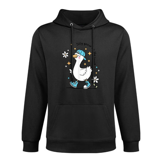 Silly Goose On The Loose Cute Goose Aesthetic Trendy Meme Durable Construction Hoodie