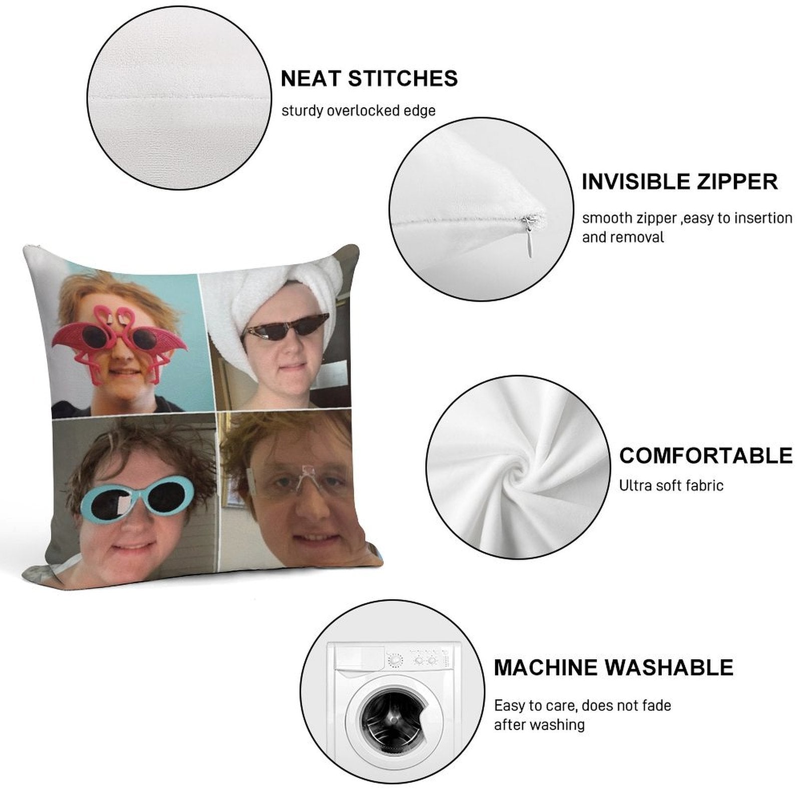 Lewis Capaldi Collage Soft Ultra-Soft Texture Throw Pillow