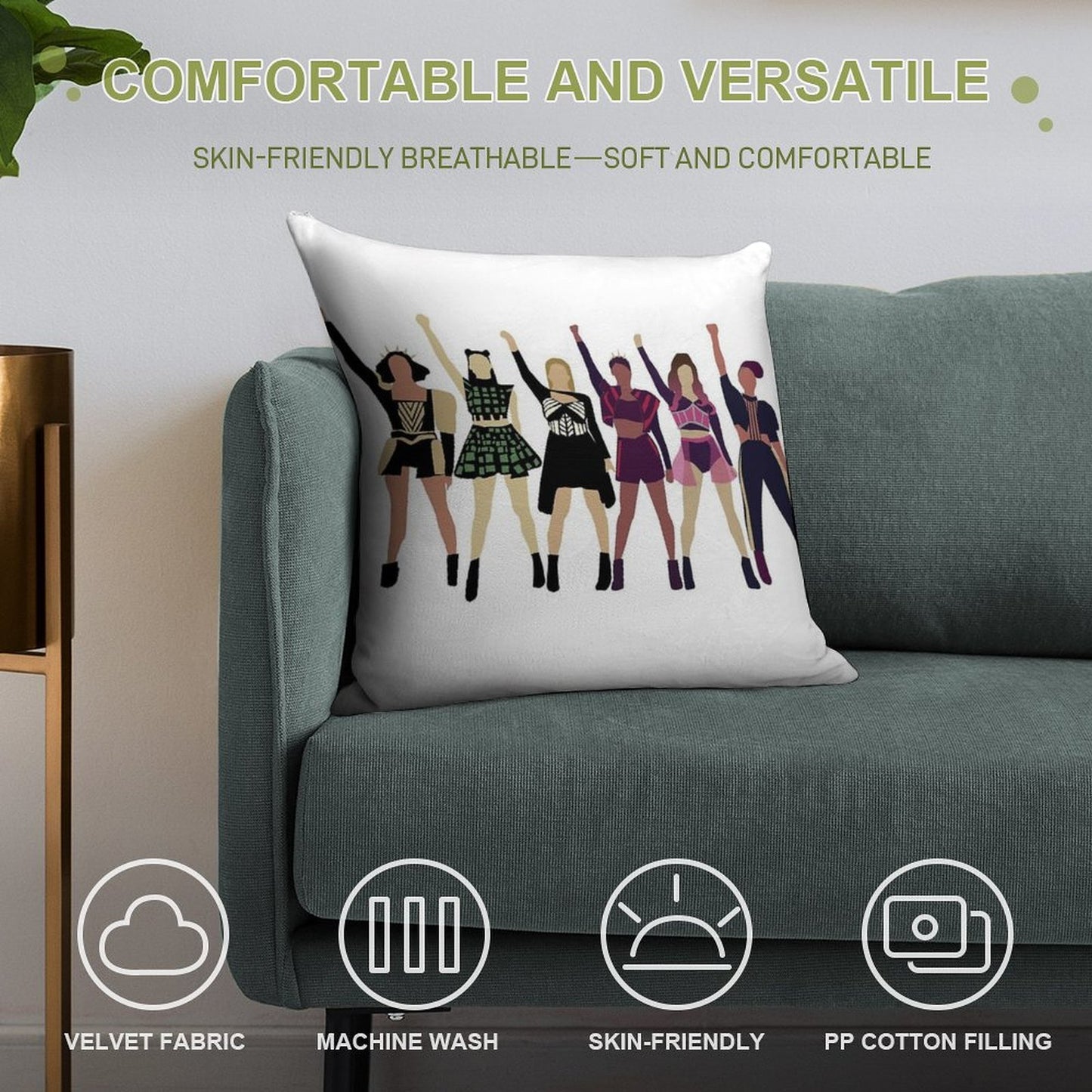 Six The Musical Soft Home Decor Throw Pillow
