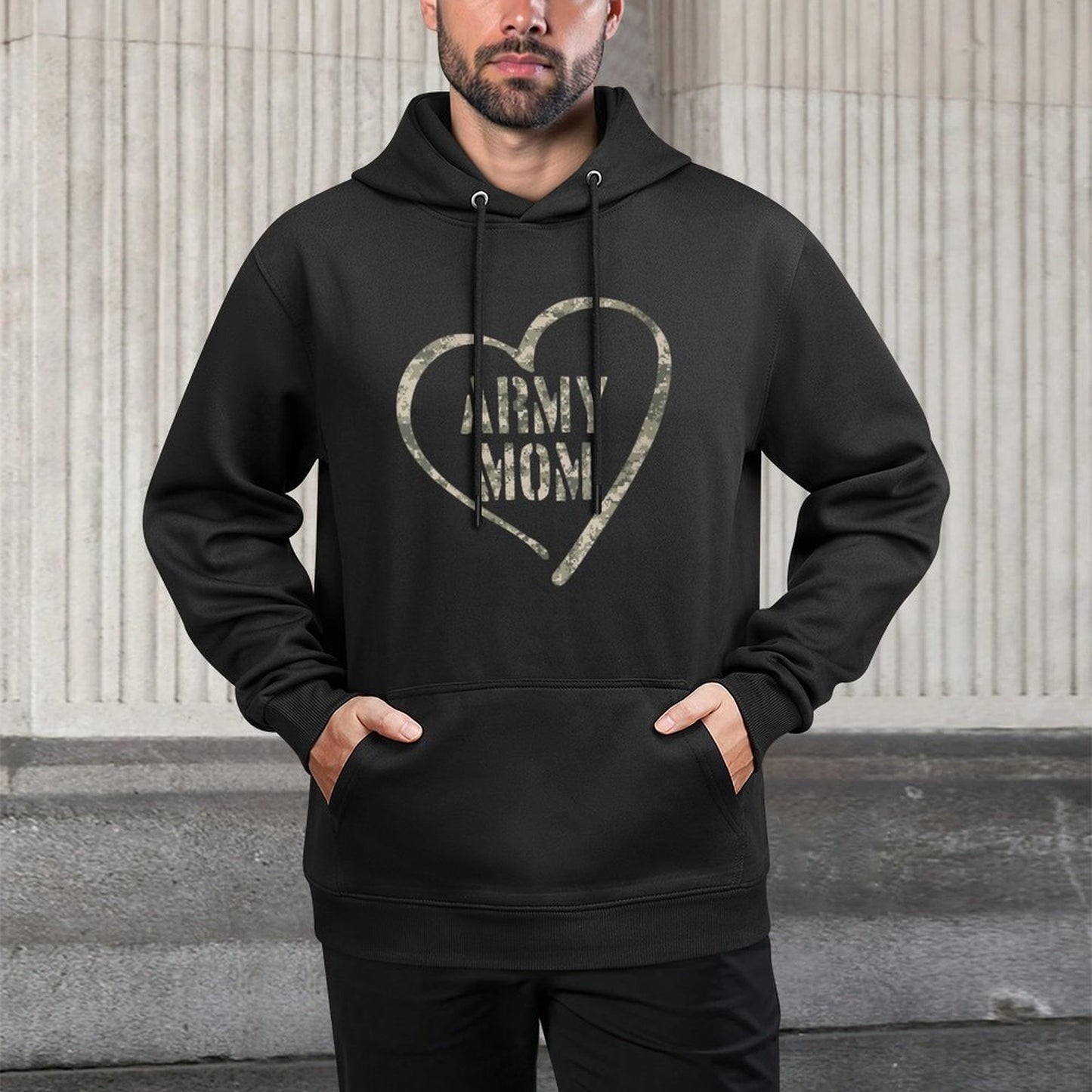 Womens Army Mom Proud Military Mother Serviceman Soldier Mom Medium-Weight Fabric Hoodie