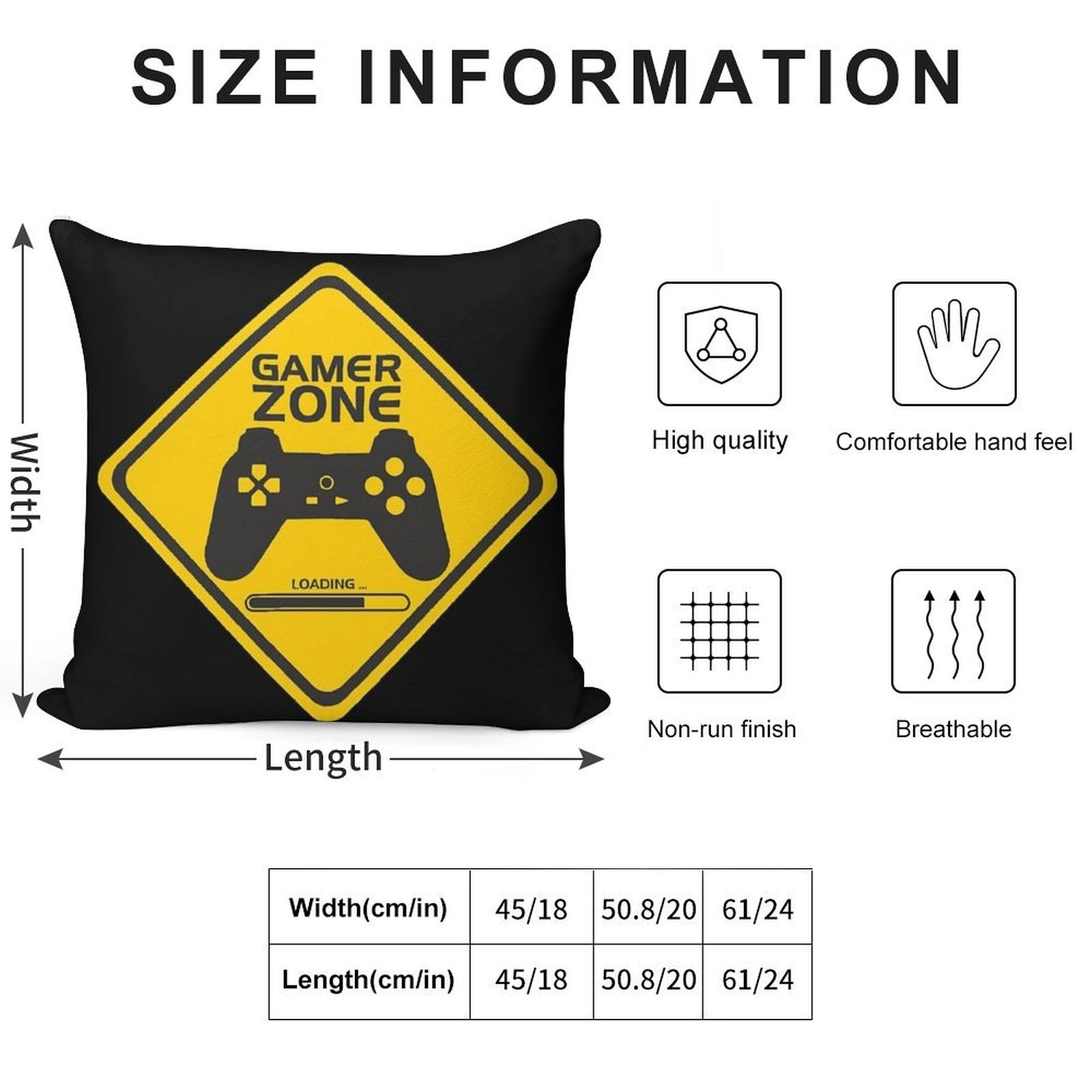 Gamer Zone Soft Warmth Comfort Throw Pillow