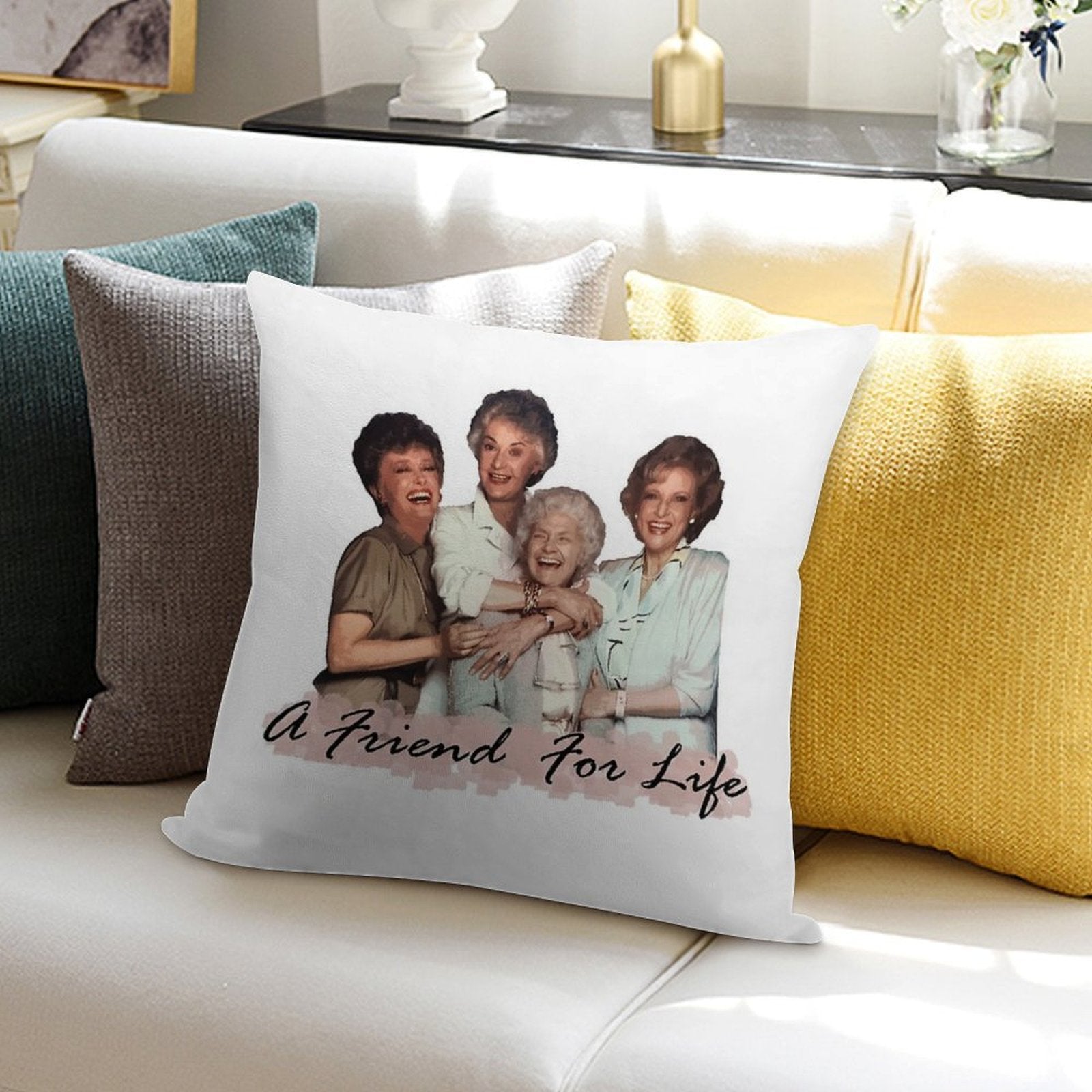 A Friend For Life Soft Easy Maintenance Throw Pillow