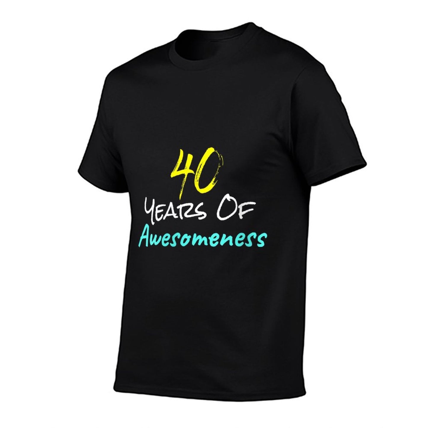 Womens 40 Years Of Awesomeness Happy 40th Birthday Gift Funny Ribbed Collar T-Shirt