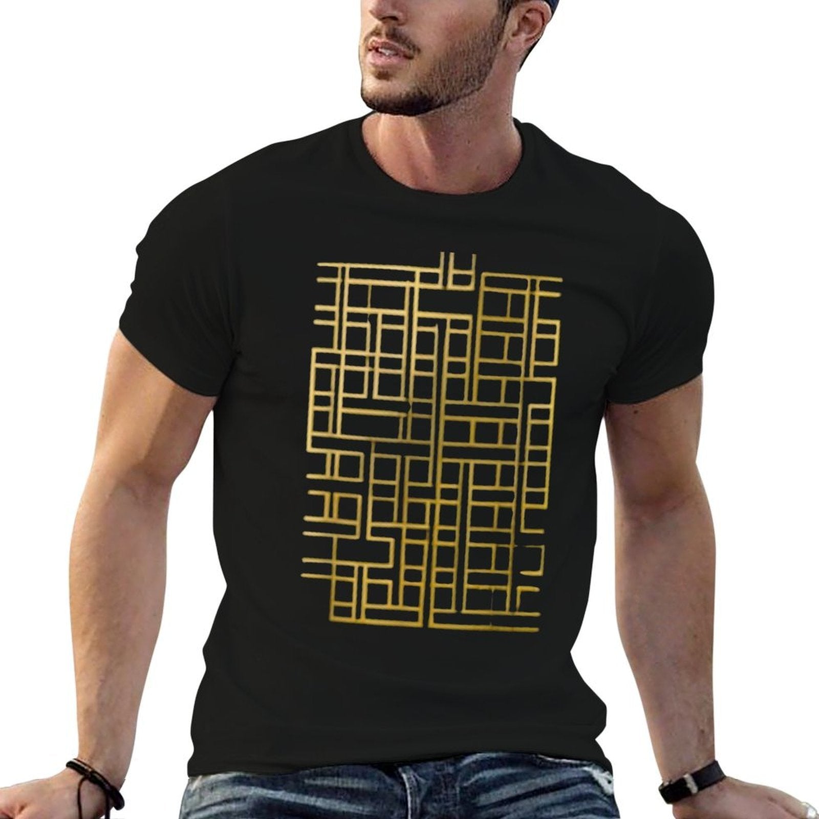 Abstract Geometric Gold Shapes  Durable T-Shirt