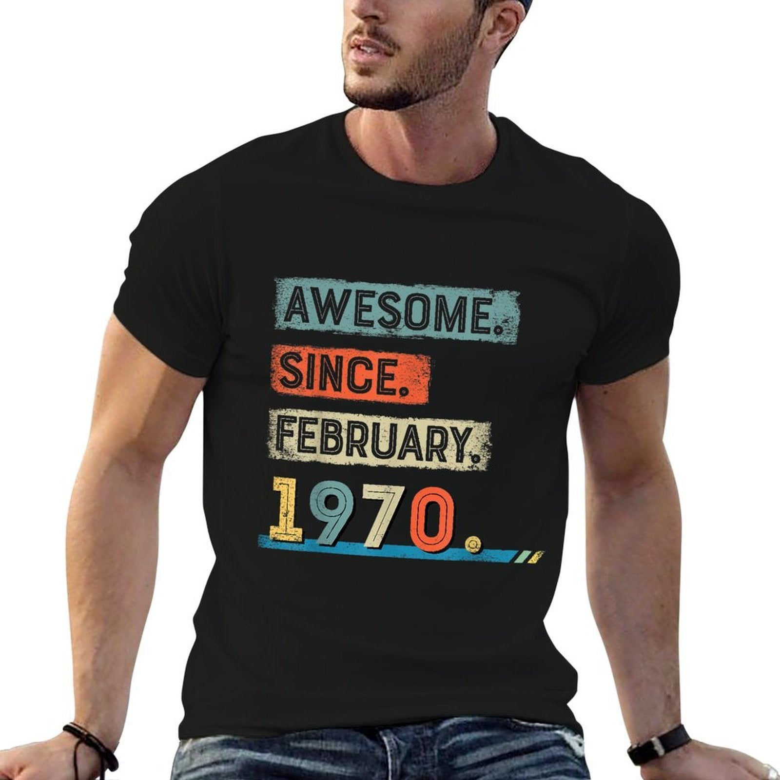 Awesome Since February 1970 50th Birthday Men  Durable T-Shirt