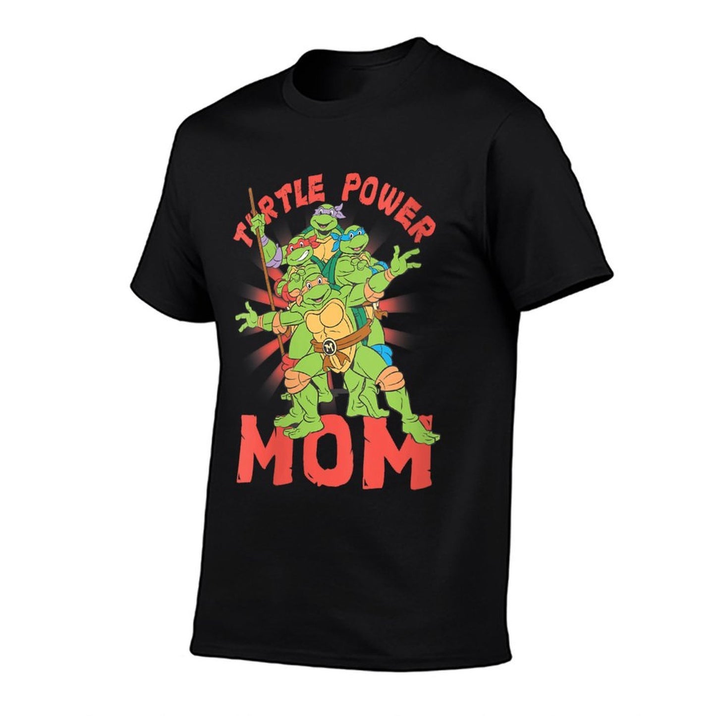 Teenage Mutant Ninja Turtles Mom Turtle Power Poster Ribbed Collar T-Shirt