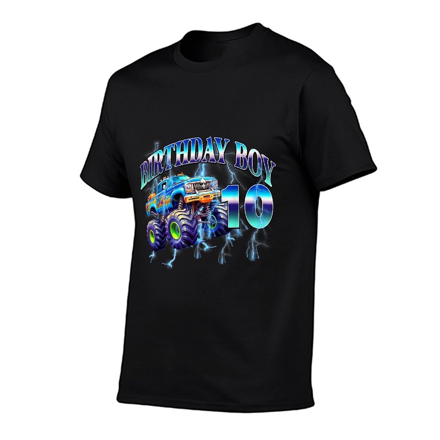 10 Year Old 10th Birthday Boys Monster Truck Car Eco-friendly Material T-Shirt