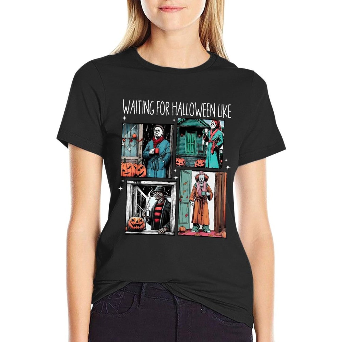 Waiting for Halloween Like Polyester Blend T-Shirt