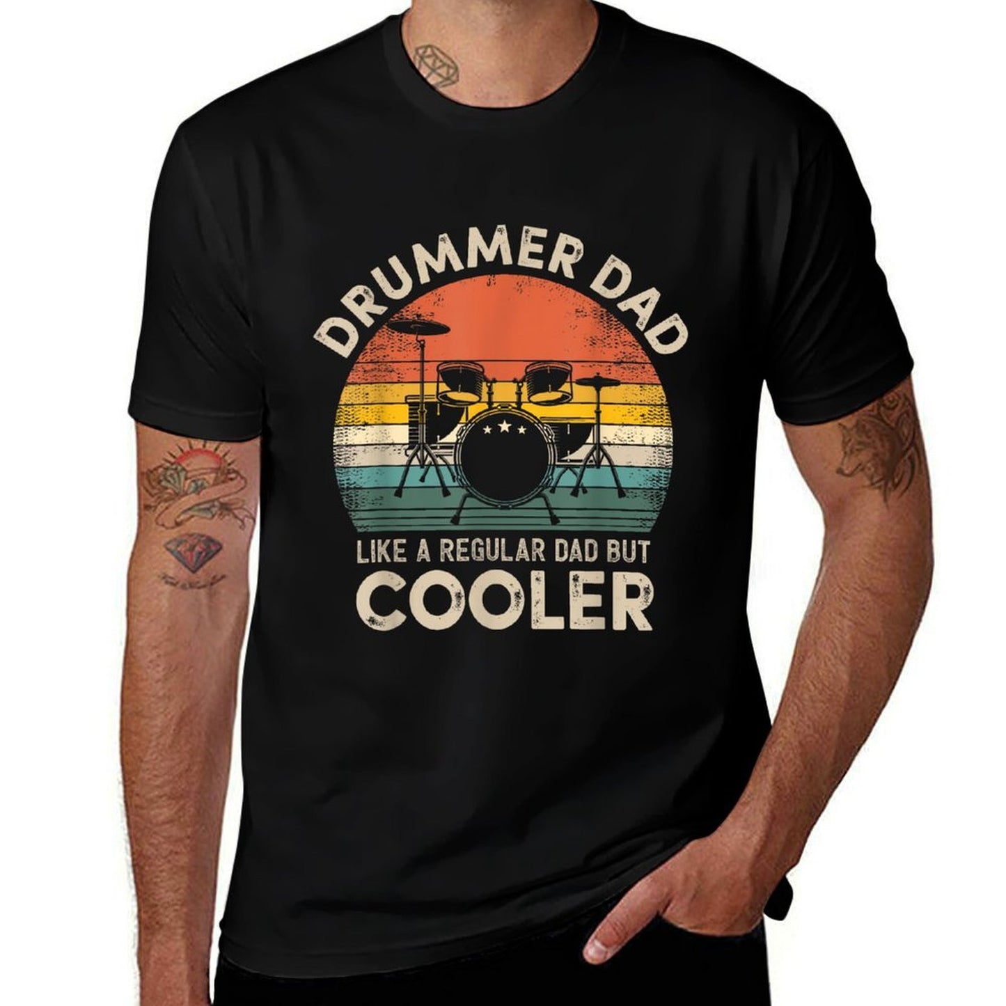 Vintage Drummer Dad Like A Regular Retro Drums Dad  Classic T-Shirt