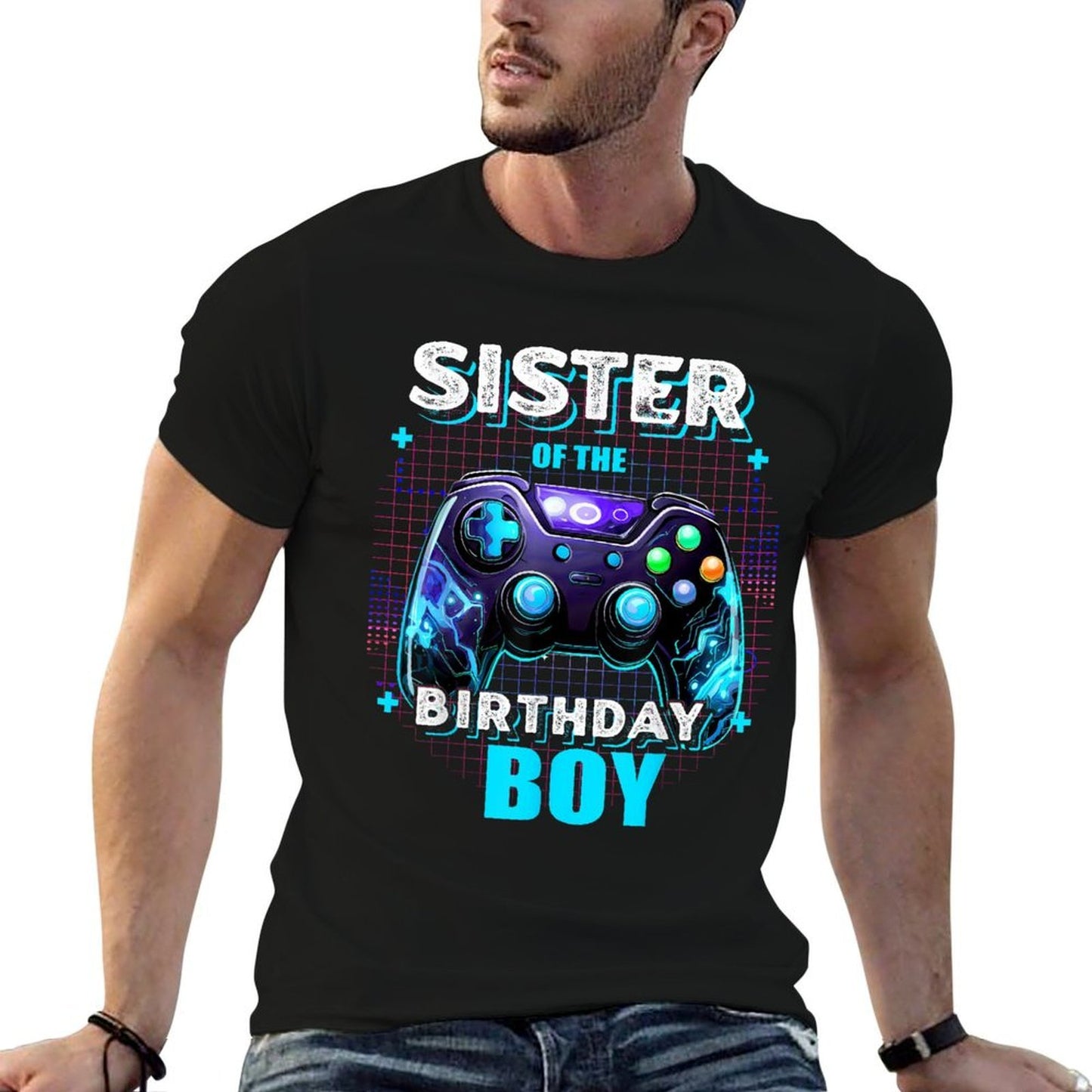 Sister of The Birthday Boy Matching Video Game Birthday  Breathable T-Shirt