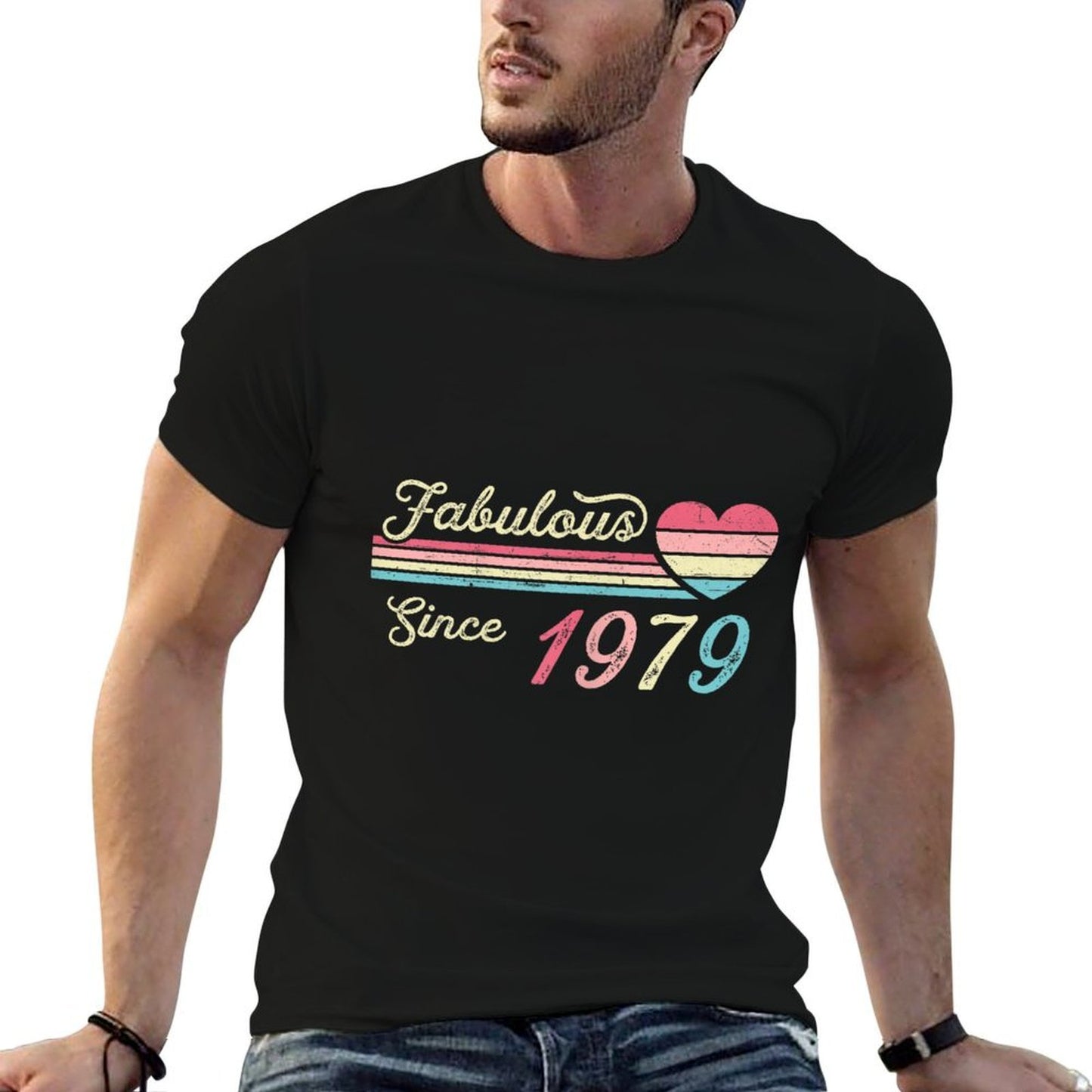 Vintage Fabulous Since 1979 Birthday  Summer-ready Fabric T-Shirt