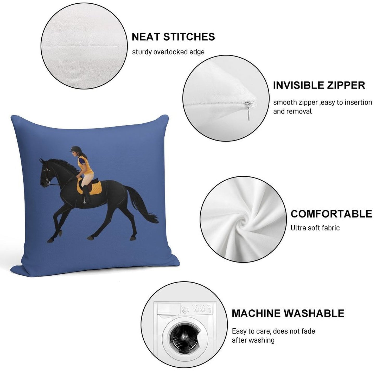 Zoe And Raven from Free Rein - Equine Rampaige Soft Warmth Comfort Throw Pillow