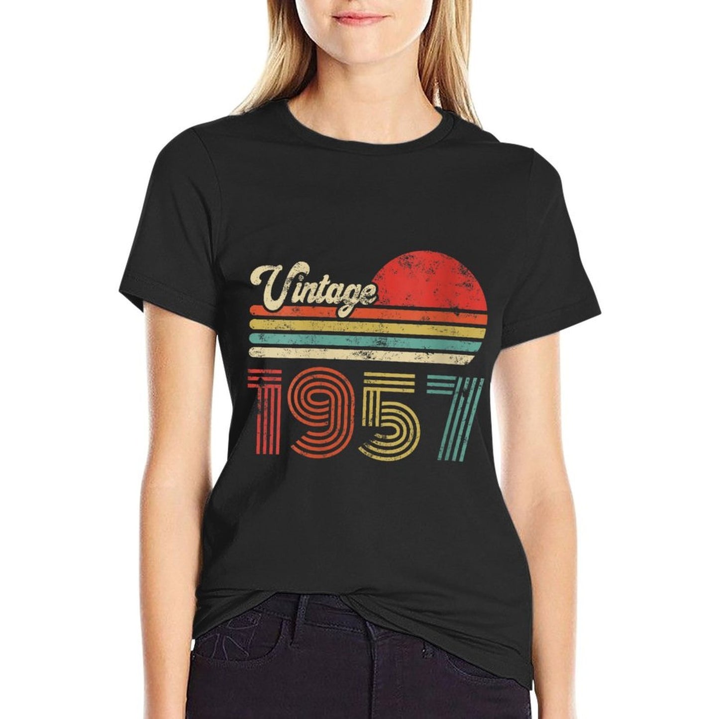Womens 68 Year Old Birthday Vintage 1957 68th Birthday Stretchy T-Shirt