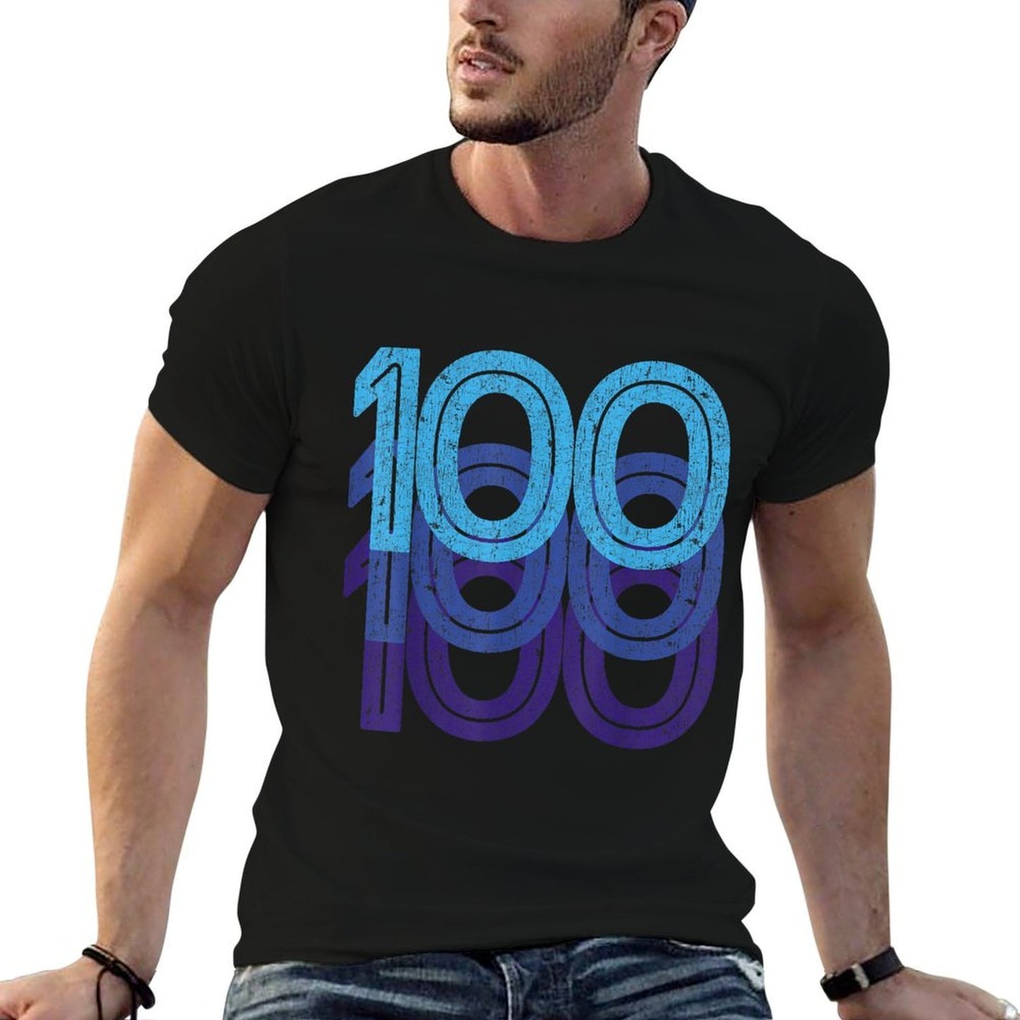 100 Lucky Number 100th Year Birthday Age Sports Team Relaxed-fit T-Shirt