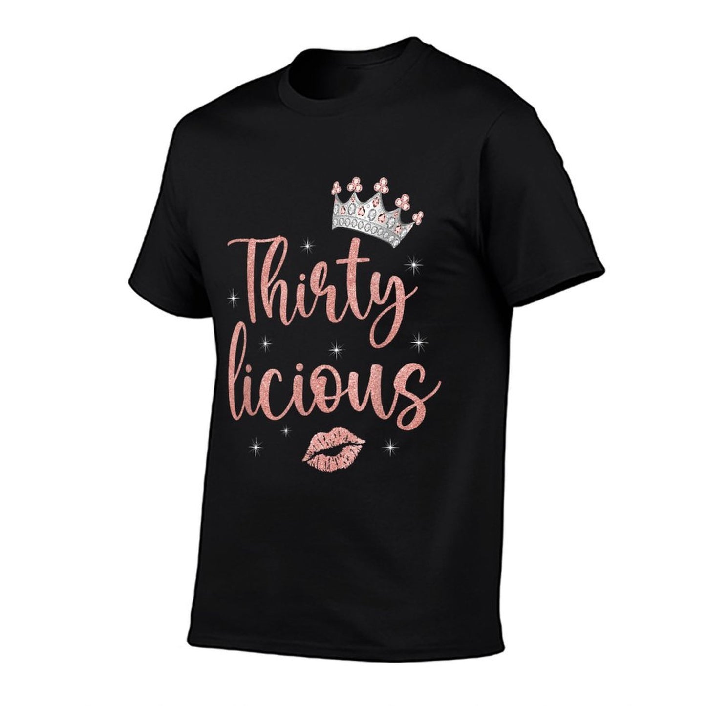30th Birthday Thirtylicious Decorations 30 Yrs Old  Ribbed Collar T-Shirt