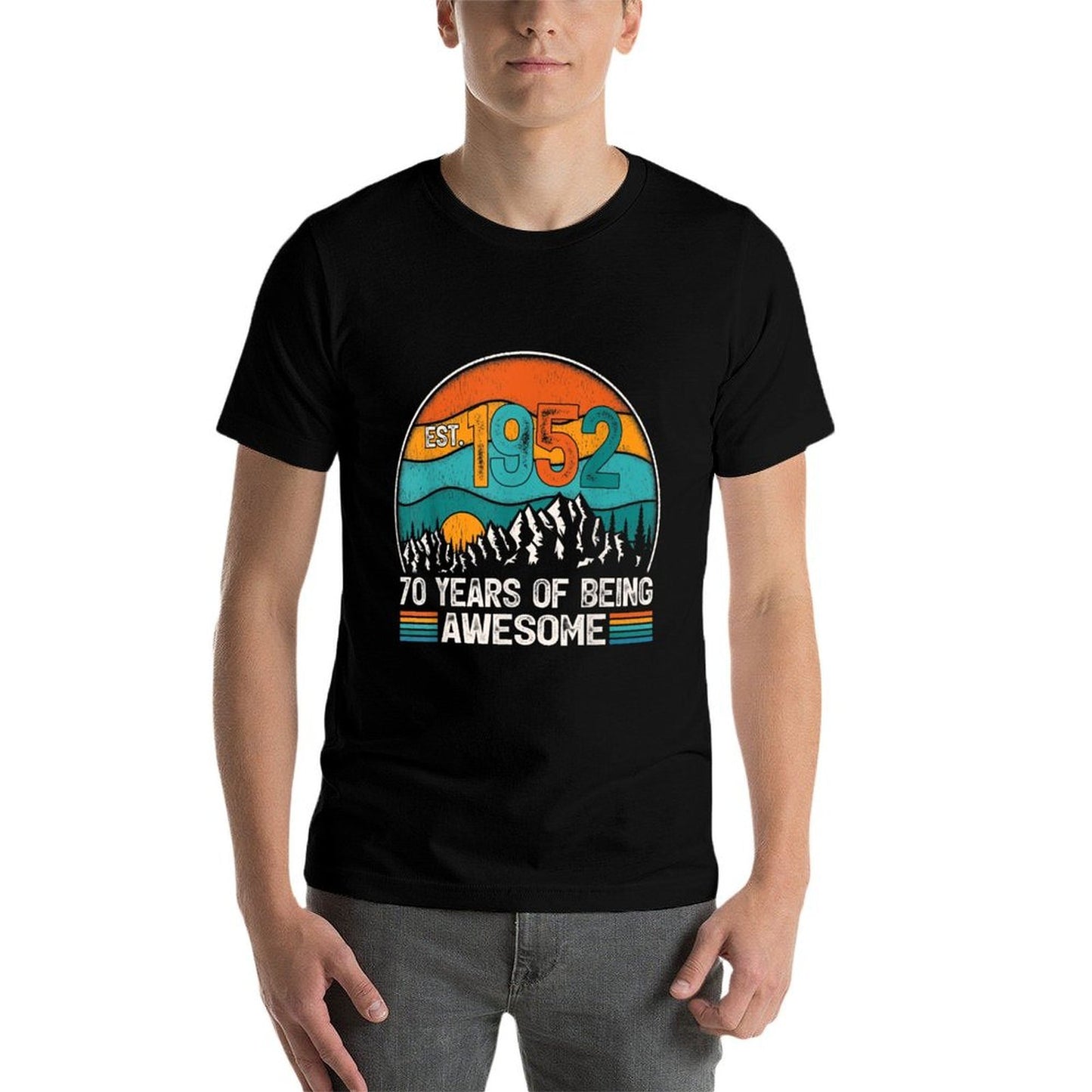Vintage Est. 1952 70 Years Of Being Awesome 70th Birthday  Easy-care T-Shirt