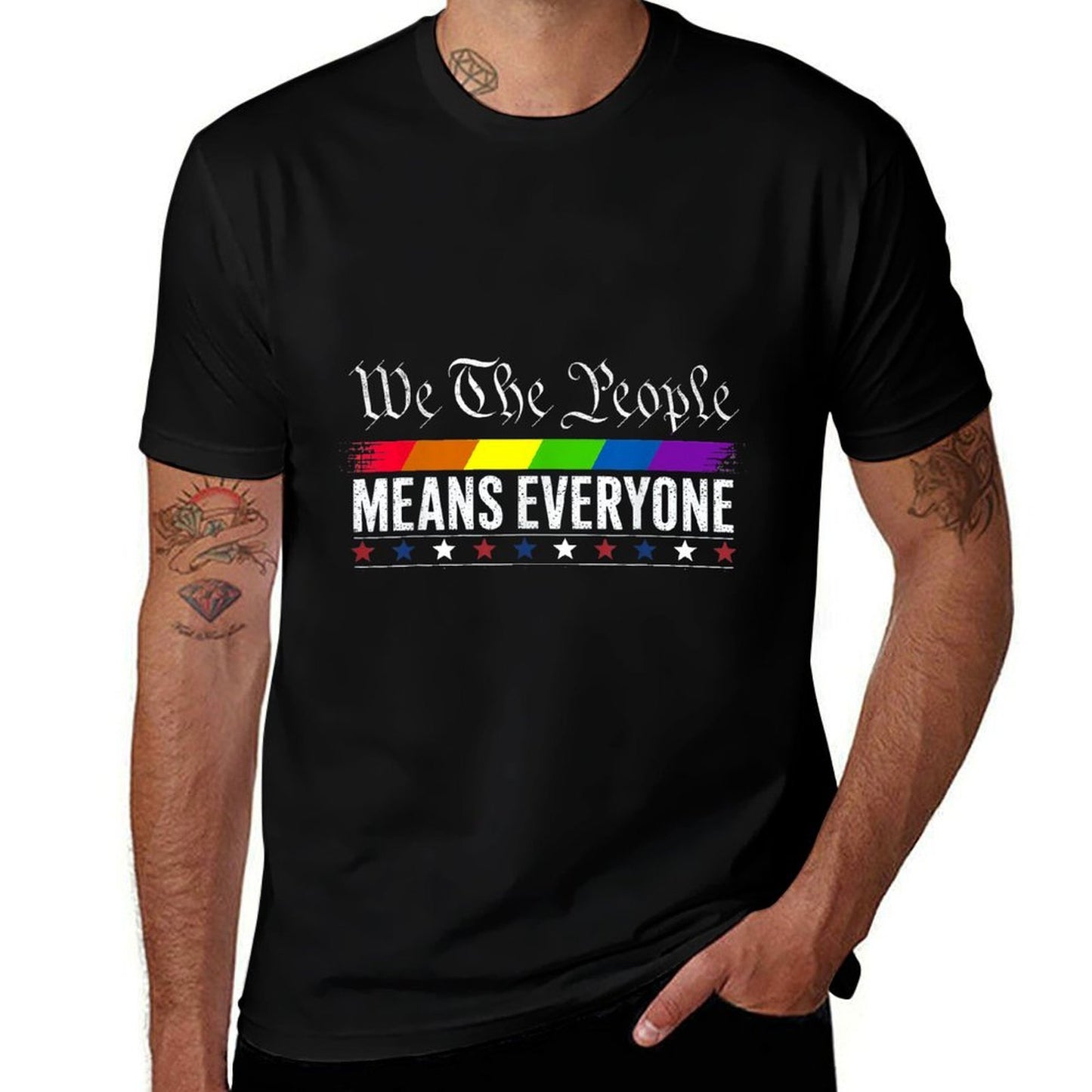 We The People Means Everyone LGBT Pride Gay Wrinkle-resistant T-Shirt