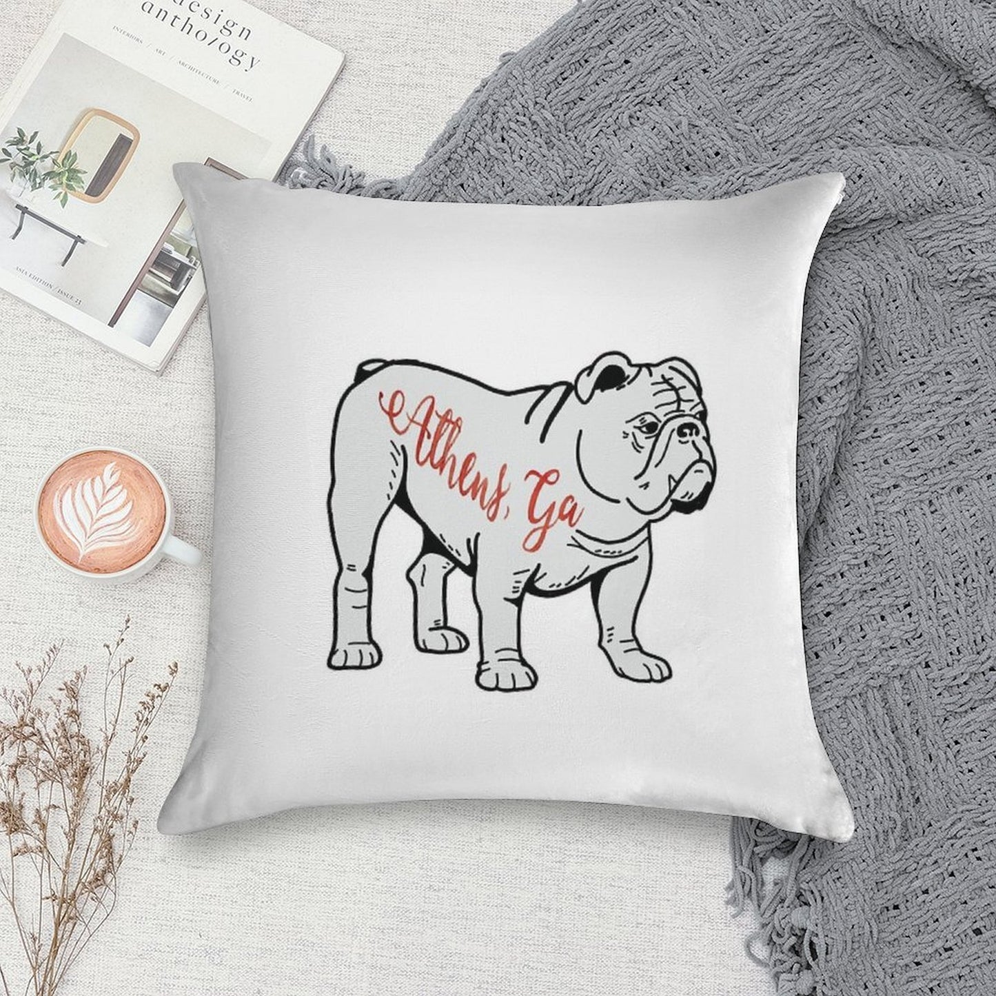 Athens Go Dawgs UGA Soft Anti-Pilling Throw Pillow