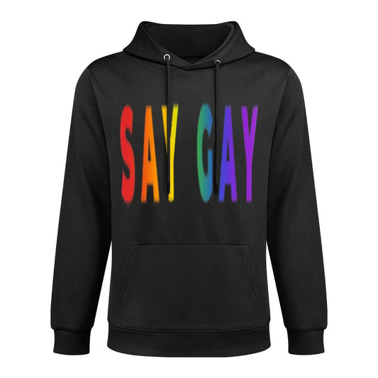 Small Say Gay Rainbow Subtle Pride Florida Equality LGBTQ Cotton-Polyester Blend Hoodie