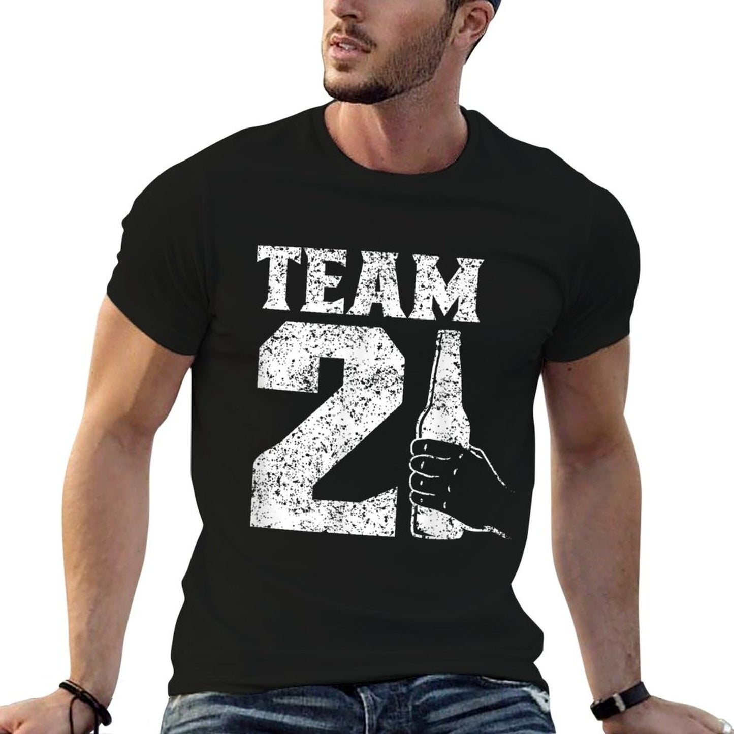 Team 21 Party Military 21St Birthday Cotton T-Shirt