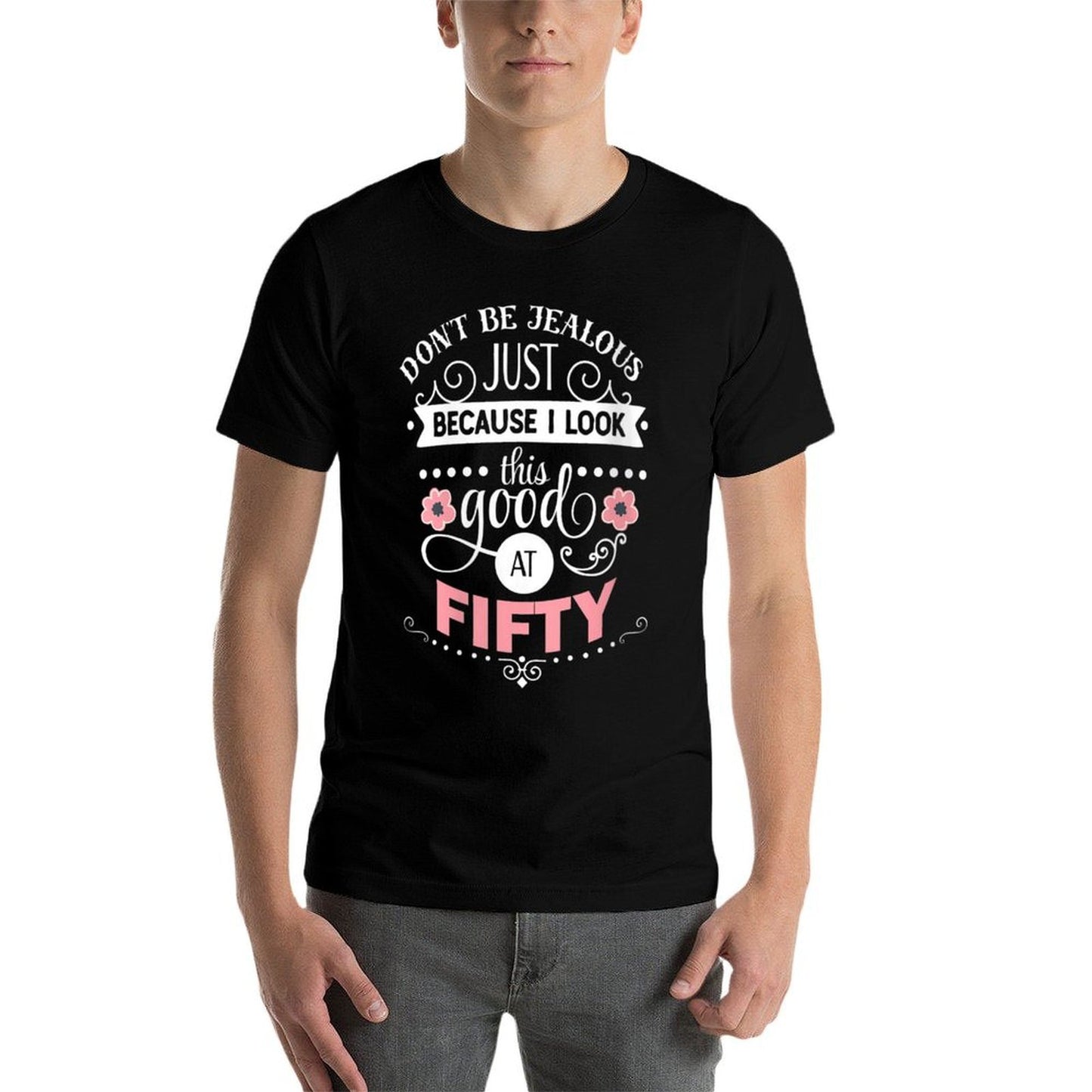 Womens I Look This Good at Fifty Funny 50th Birthday Gift Slim-fit Cut T-Shirt