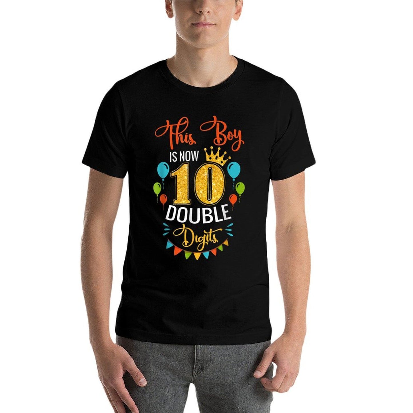 This Boy Is Now Double Digits Birthday Boy 10 Year Old  Lightweight T-Shirt
