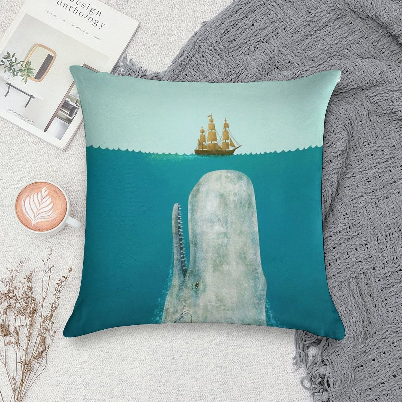 The Whale Soft Luxury Feel Throw Pillow