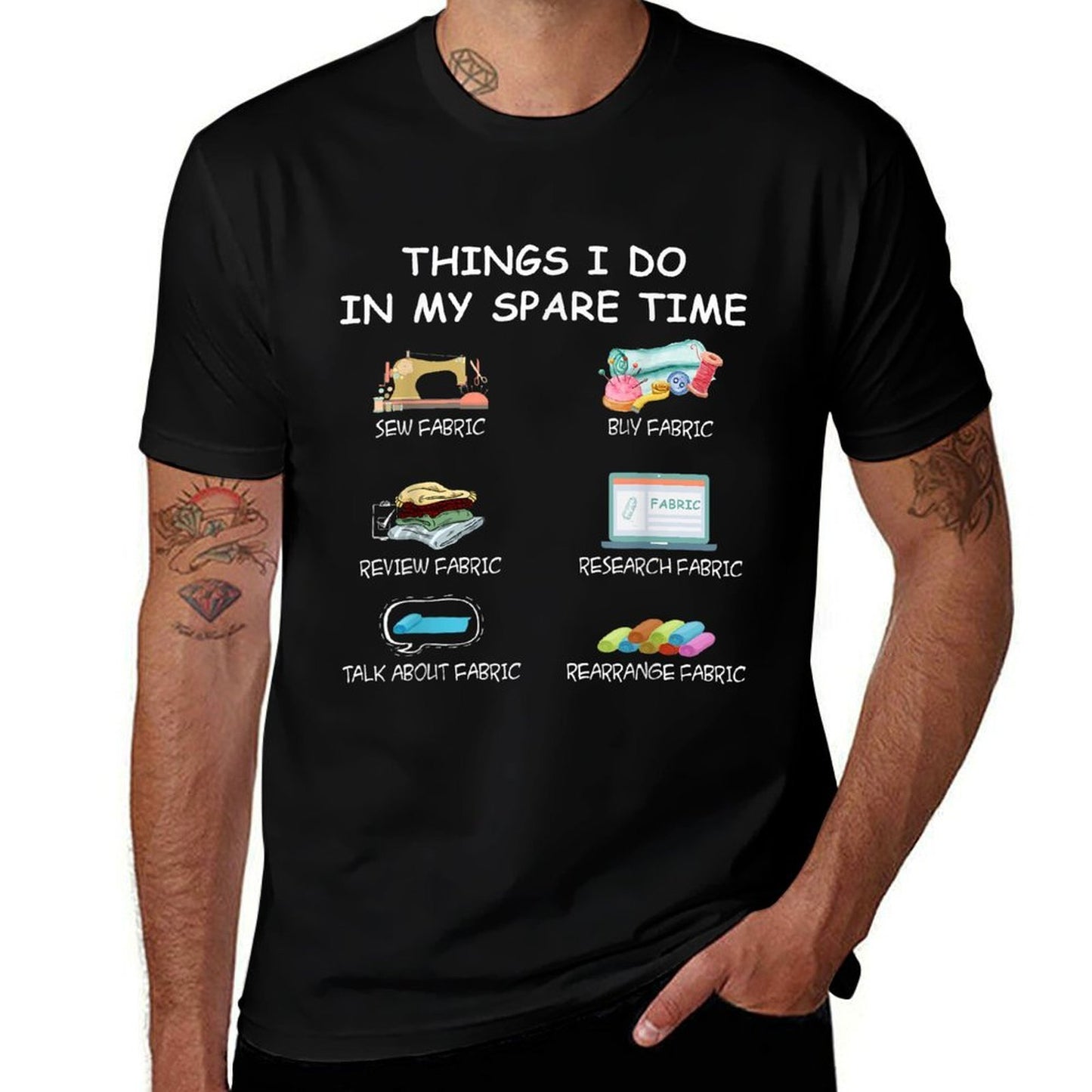 Things I Do In My Spare Time Sewing Hobby Sewer Quilter Idea Stretchy T-Shirt