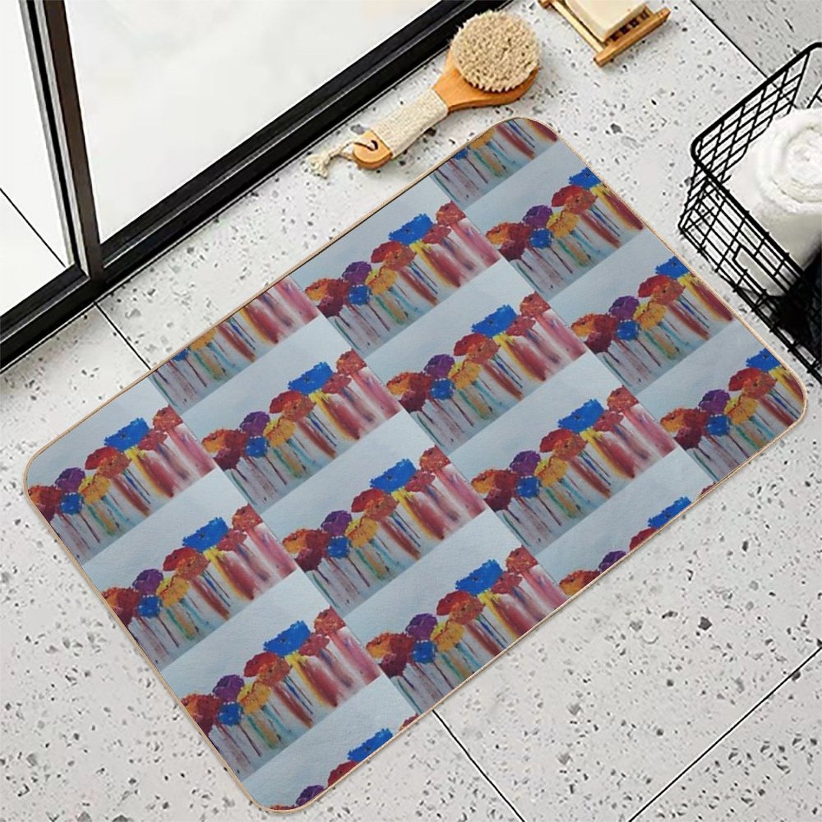 Abstract Bloom  Non-Slip Bath Mat