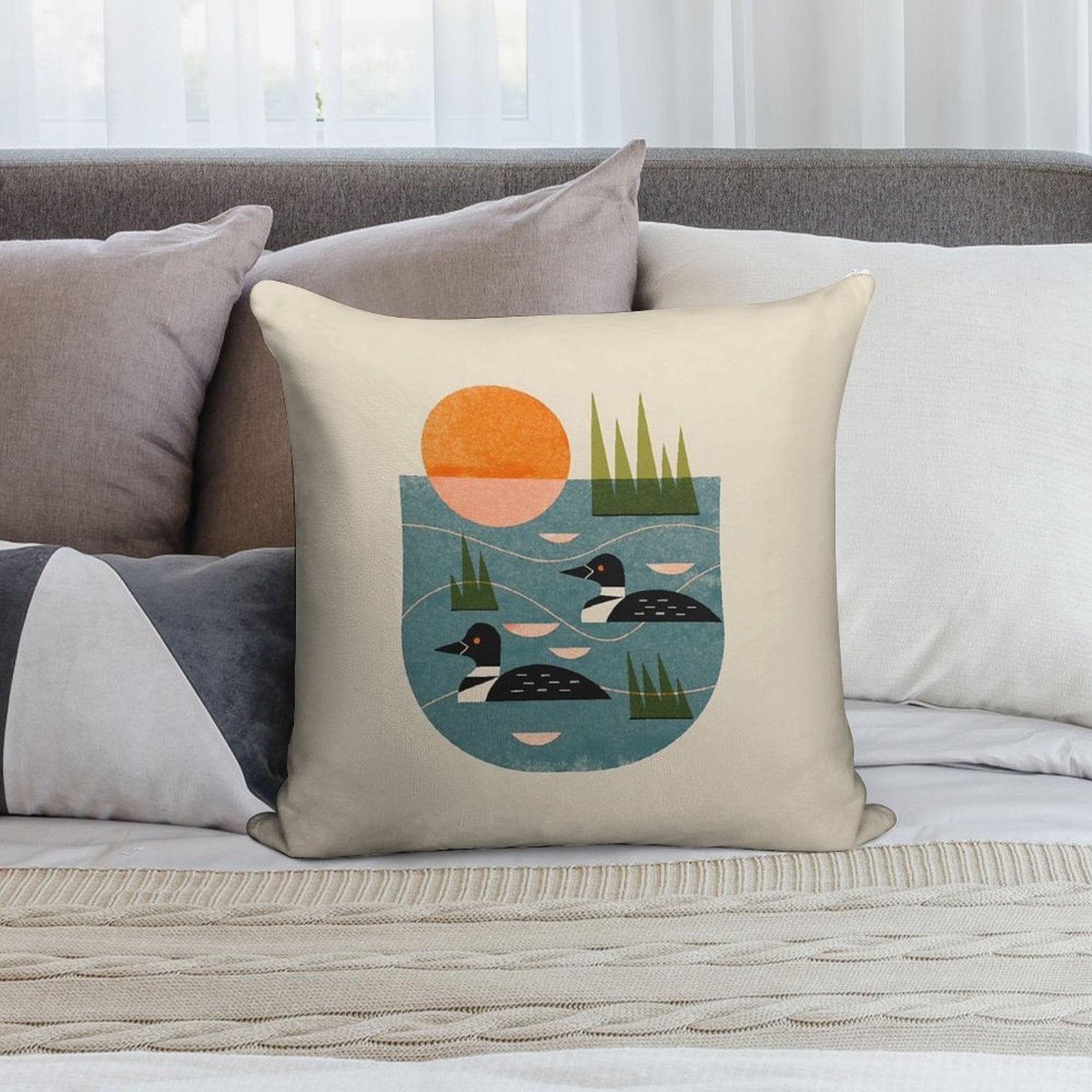 Loon Lake Soft Reinforced Edging Throw Pillow