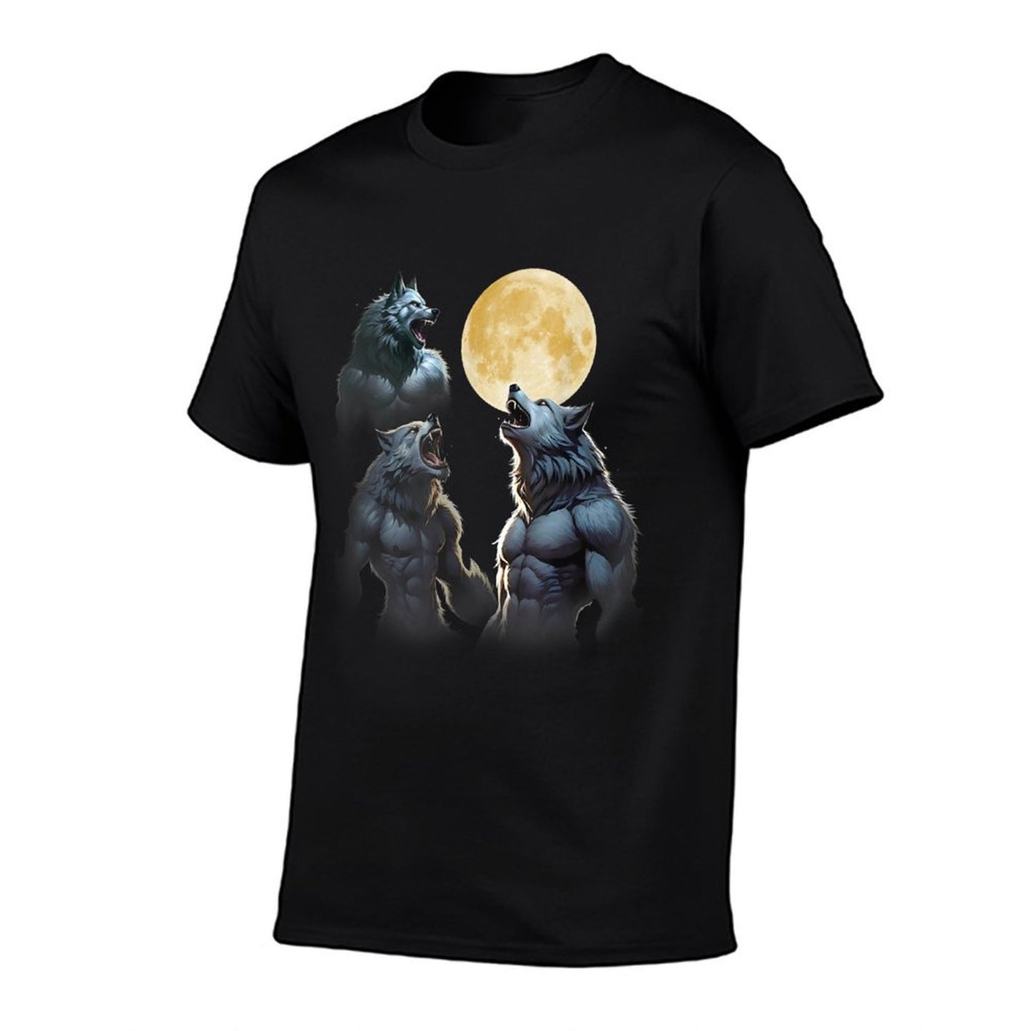 3 Werewolves Howling at The Moon Cryptids Monster Wolves Vintage-inspired T-Shirt