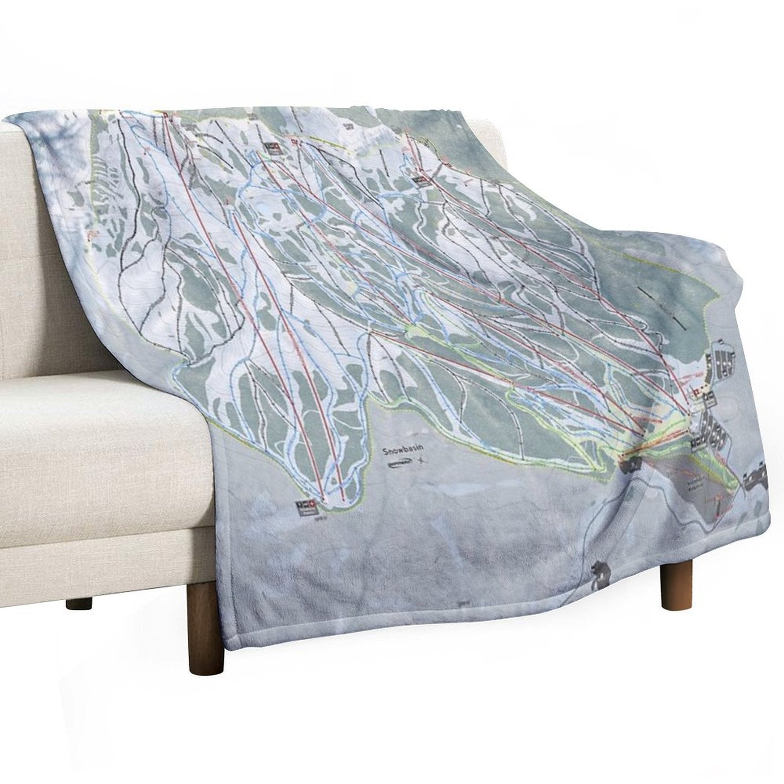 Snowbasin Resort Trail Map Comfort Throw Blanket