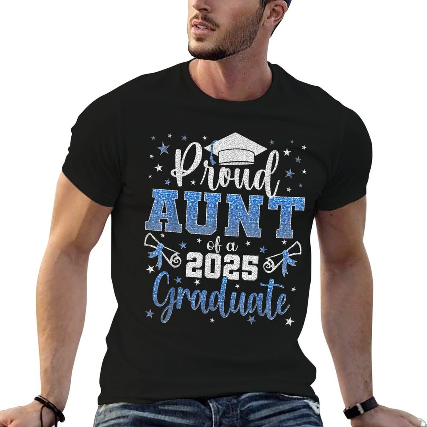 Super Proud Aunt of 2025 Graduate Senior Graduation Family Graphic-printed T-Shirt