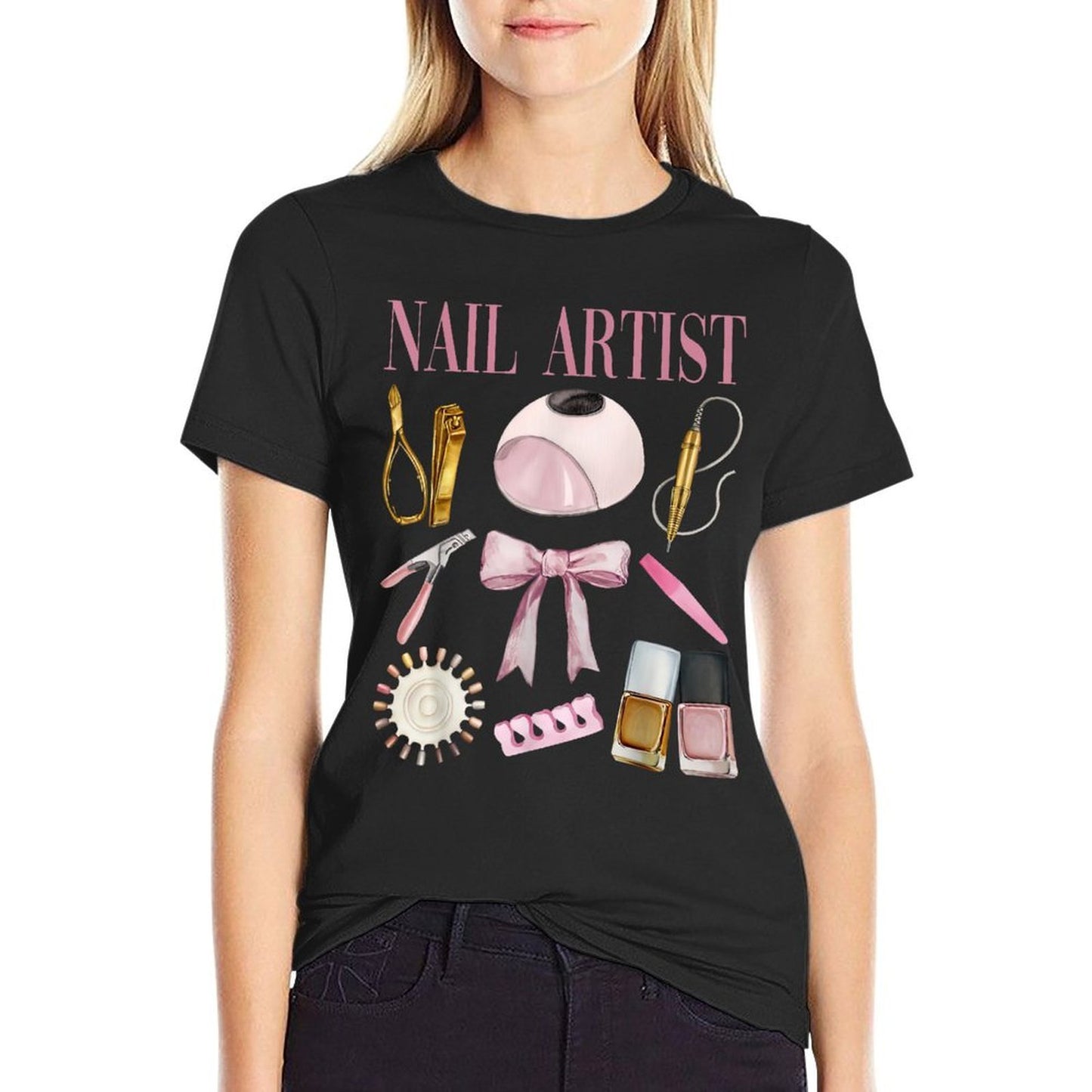 Vintage Coquette Bow Aesthetic Nail Tech Nail Technician  Affordable Price T-Shirt