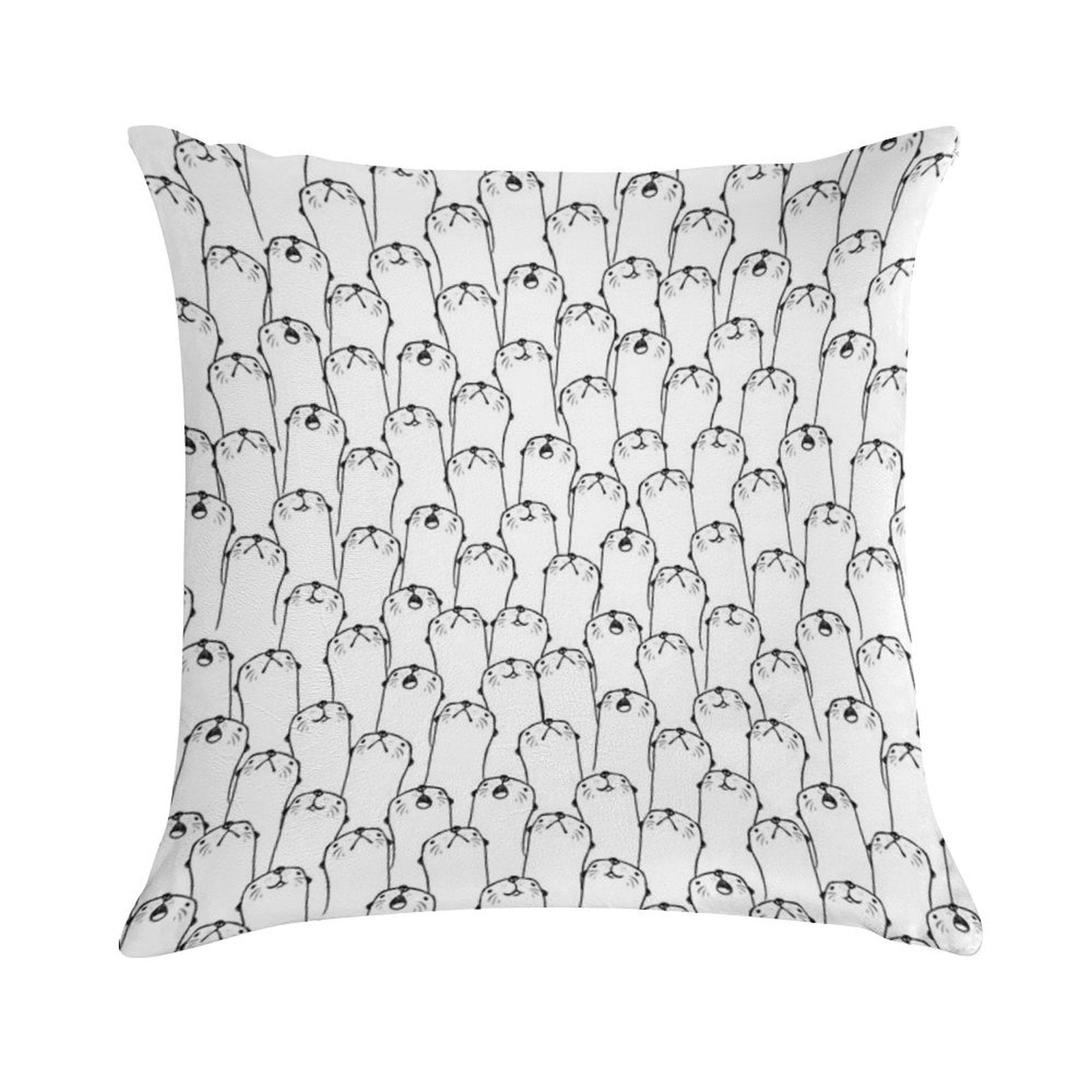 Otter Pattern Soft Shrink-Resistant Throw Pillow