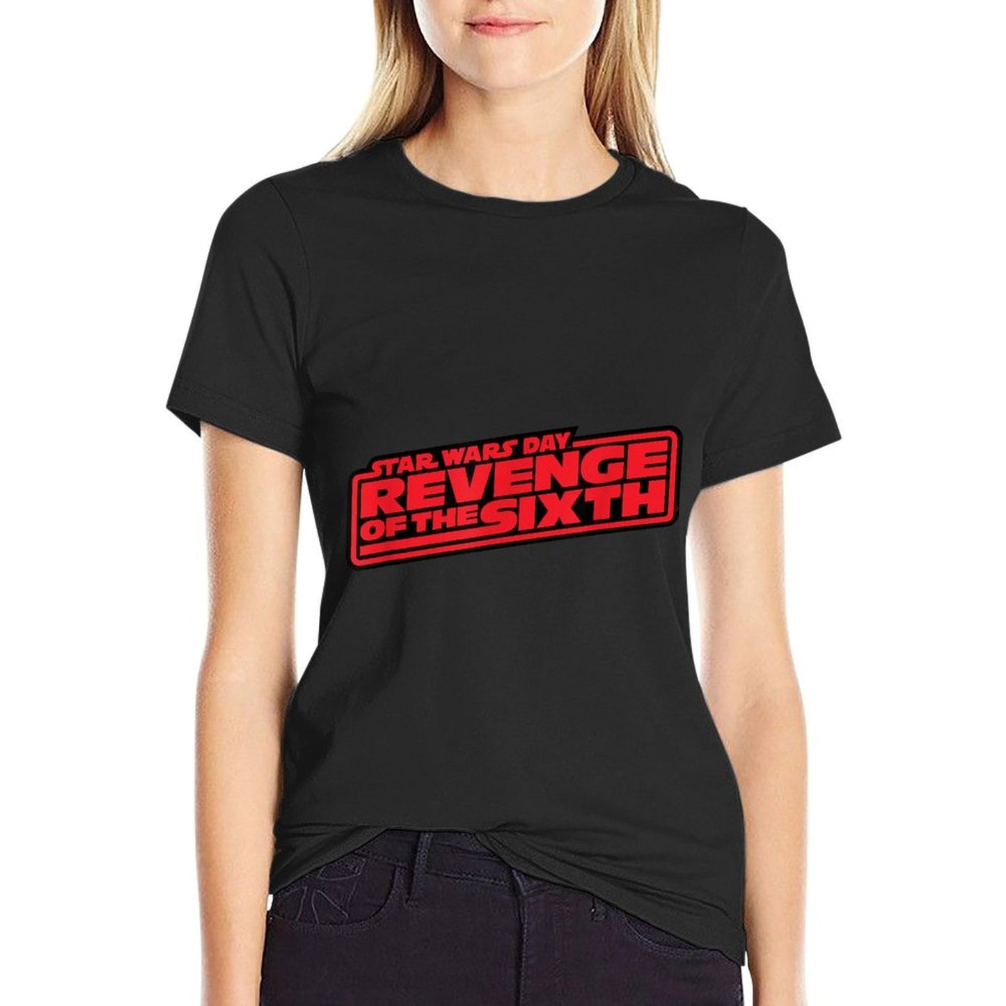 Star Wars Day Revenge of The Sixth May 6th Angled Logo Polyester Blend T-Shirt
