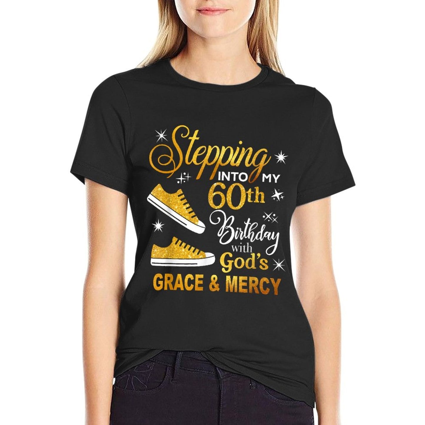Stepping Into My 60th Birthday with God's Grace & Mercy Breathable T-Shirt