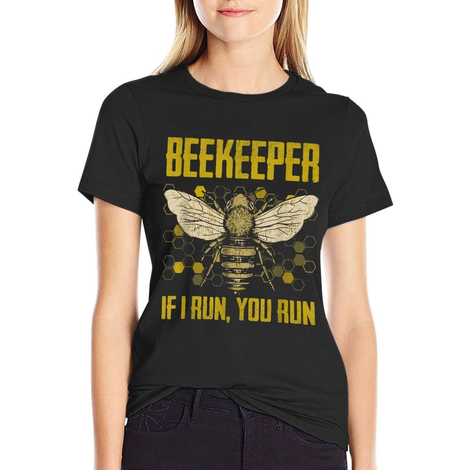 Beekeeping Men Vintage Bee Keeper Outfit If I Run You Run  Durable T-Shirt