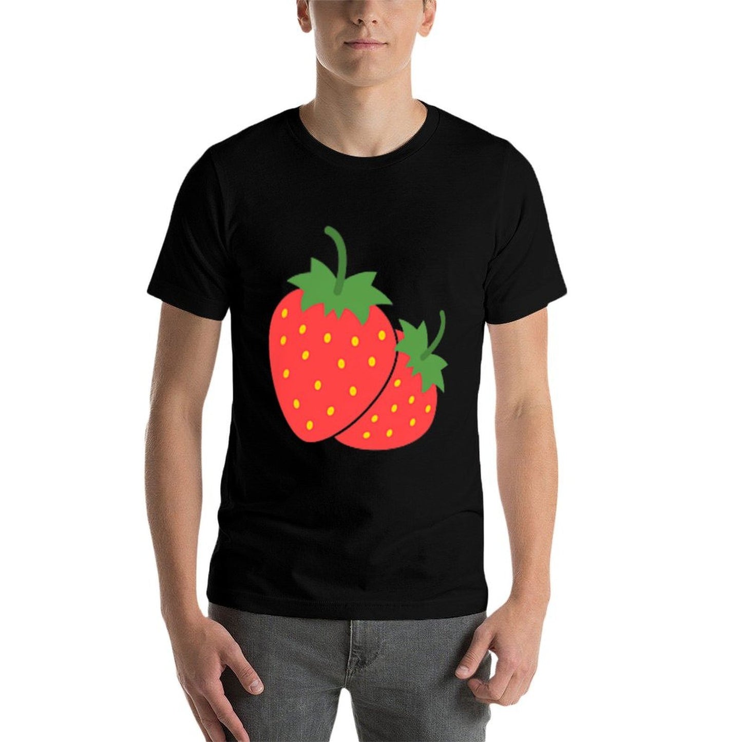 Strawberry Pocket Strawberry Art Trendy Stretchy T-Shirt