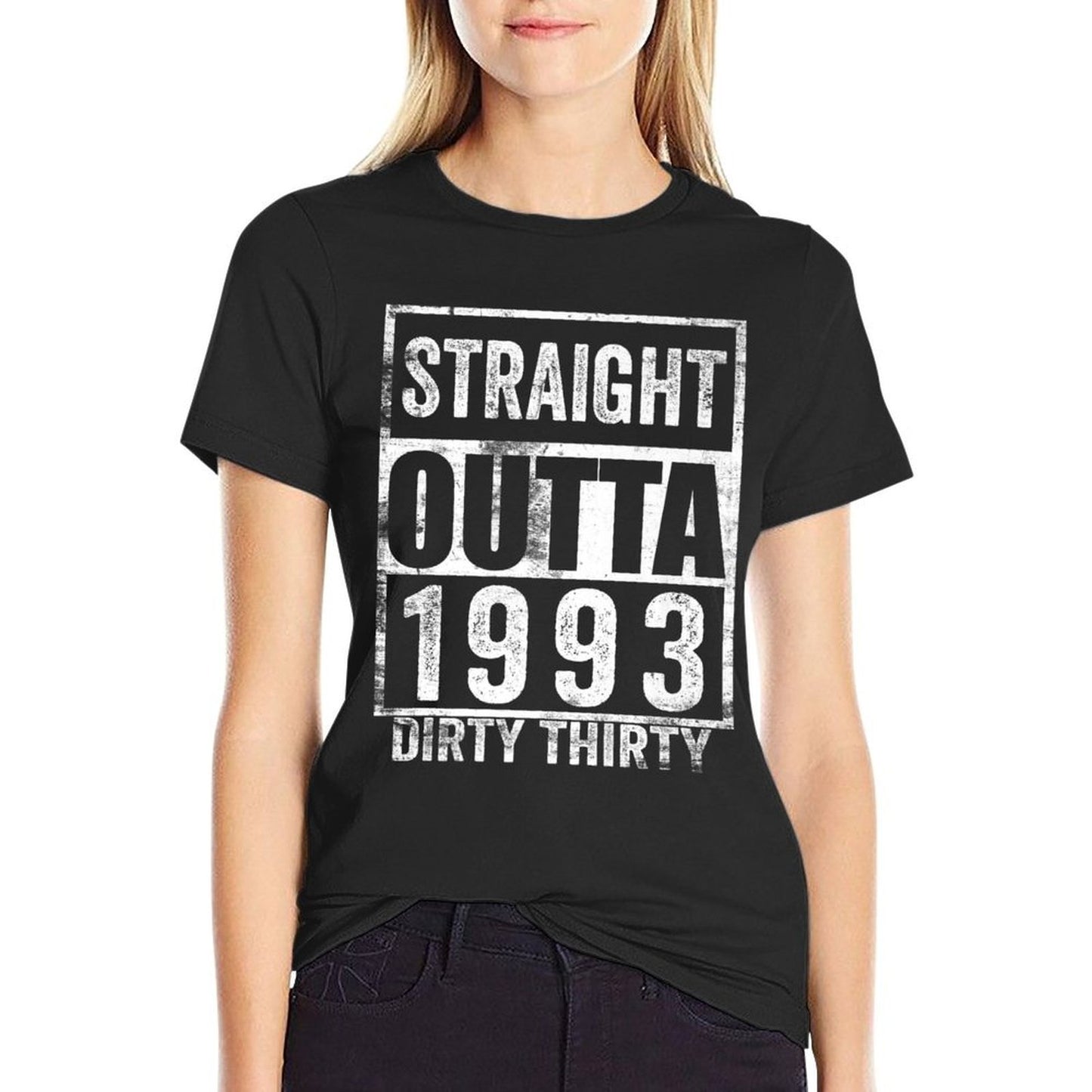 Straight Outta 1993 Dirty Thirty 30 Years 30th Birthday 2023 Premium Cotton T-Shirt