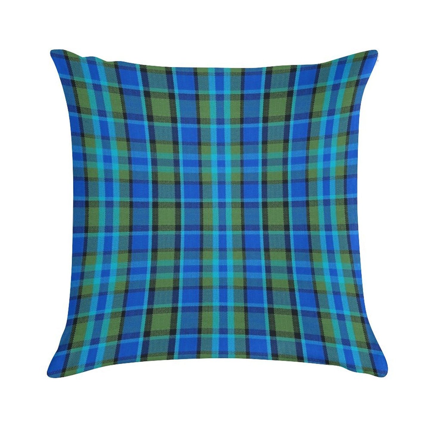 Westy Tartan Blue Plaid for Bulli Bus Camper Soft Multiple Sizes Throw Pillow