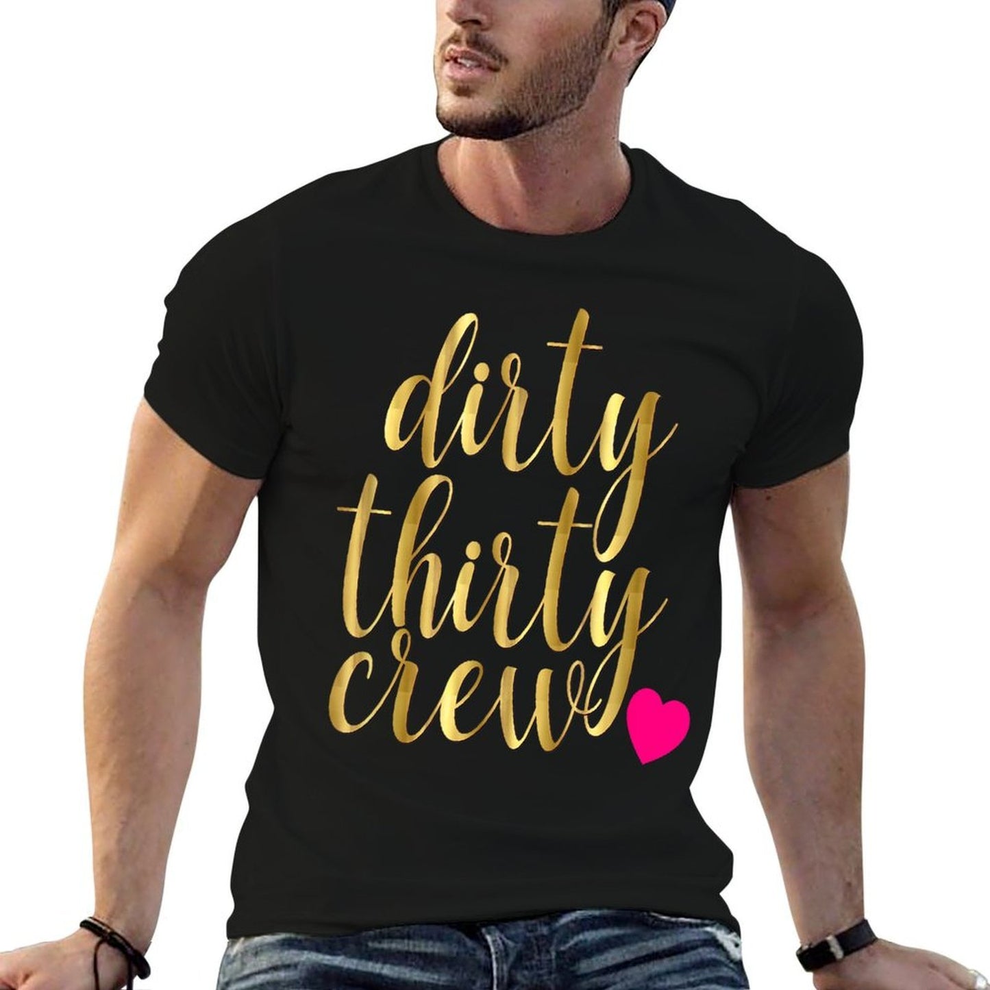 30th Birthday Dirty Thirty Crew 30 Pink Heart BFF  Classic T-Shirt
